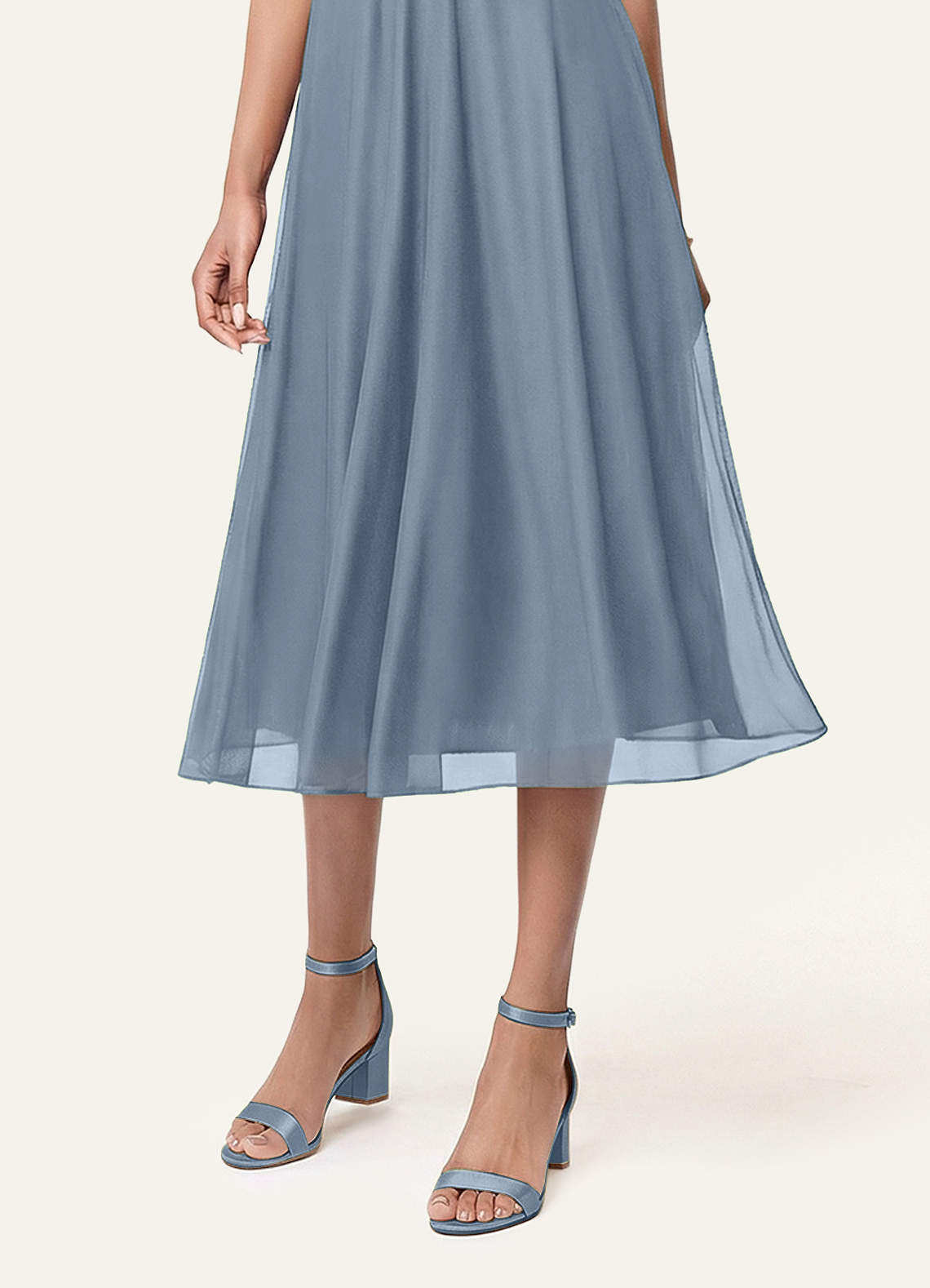 front Matching Color Matte Satin One Strap Buckle Block Heel Sandals