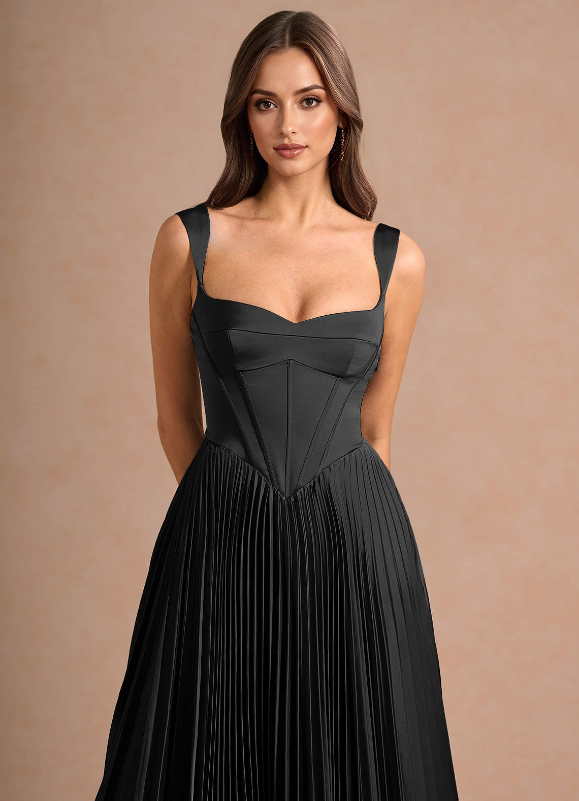 Avenelle Black Mid Dress | Azazie
