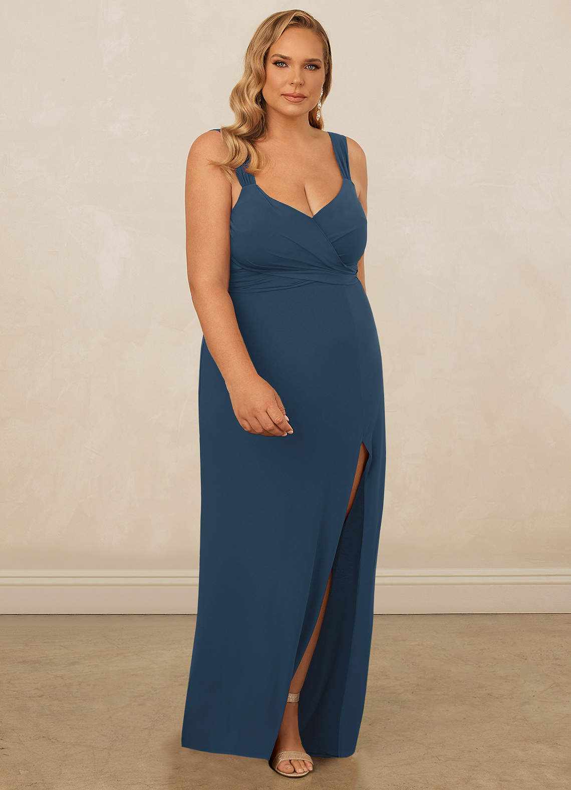Christian Siriano Bridal for Azazie 1010 Bridesmaid Dresses Wrap V-Neck Luxe Knit Mermaid Dress image13