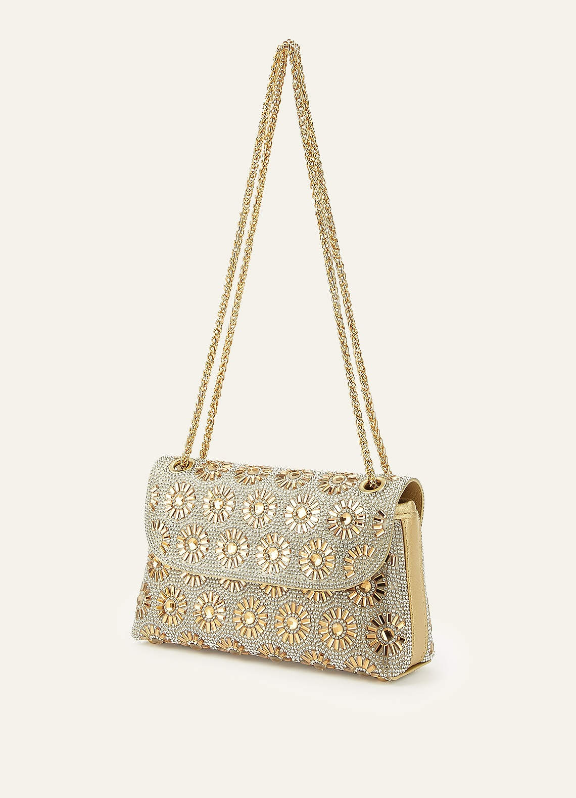 front Rhinestone Sunburst Shoulder Bag