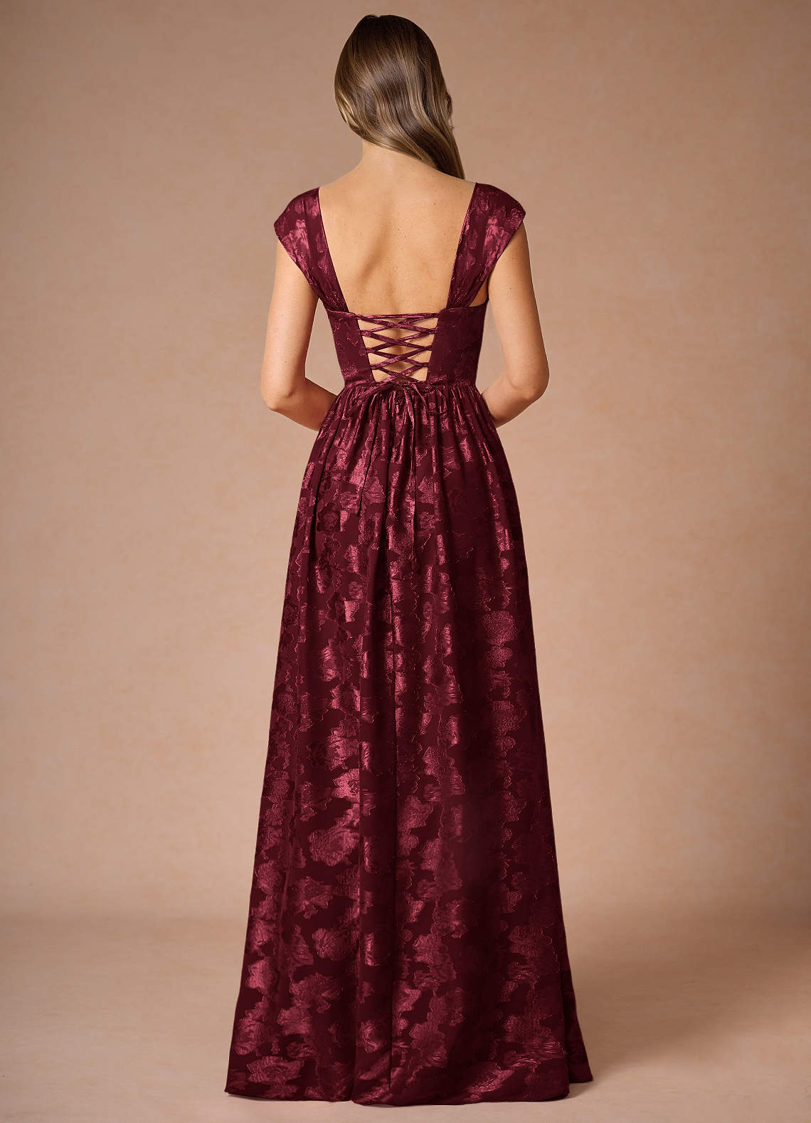 Hazel Wine Pleated Maxi Dress image1