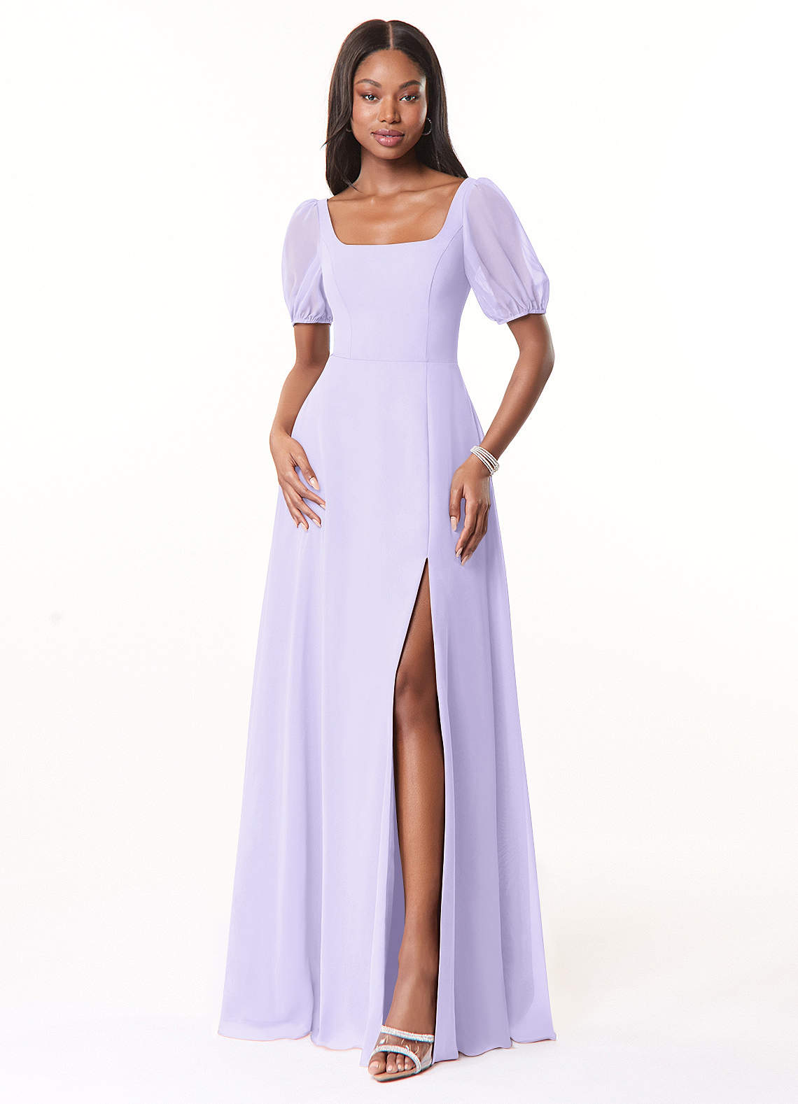 Lilac bridesmaid dresses with sleeves hotsell