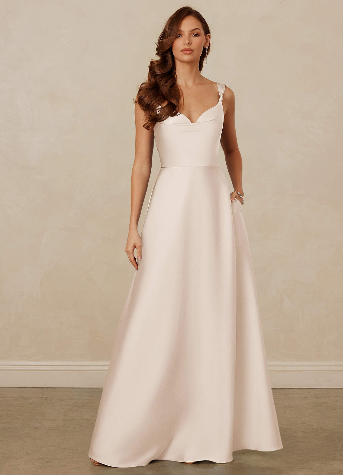 Christian Siriano Bridal for Azazie 1001 Bridesmaid Dresses White Alabaster A-Line Sweetheart Neckline Stretch Satin Dress image1