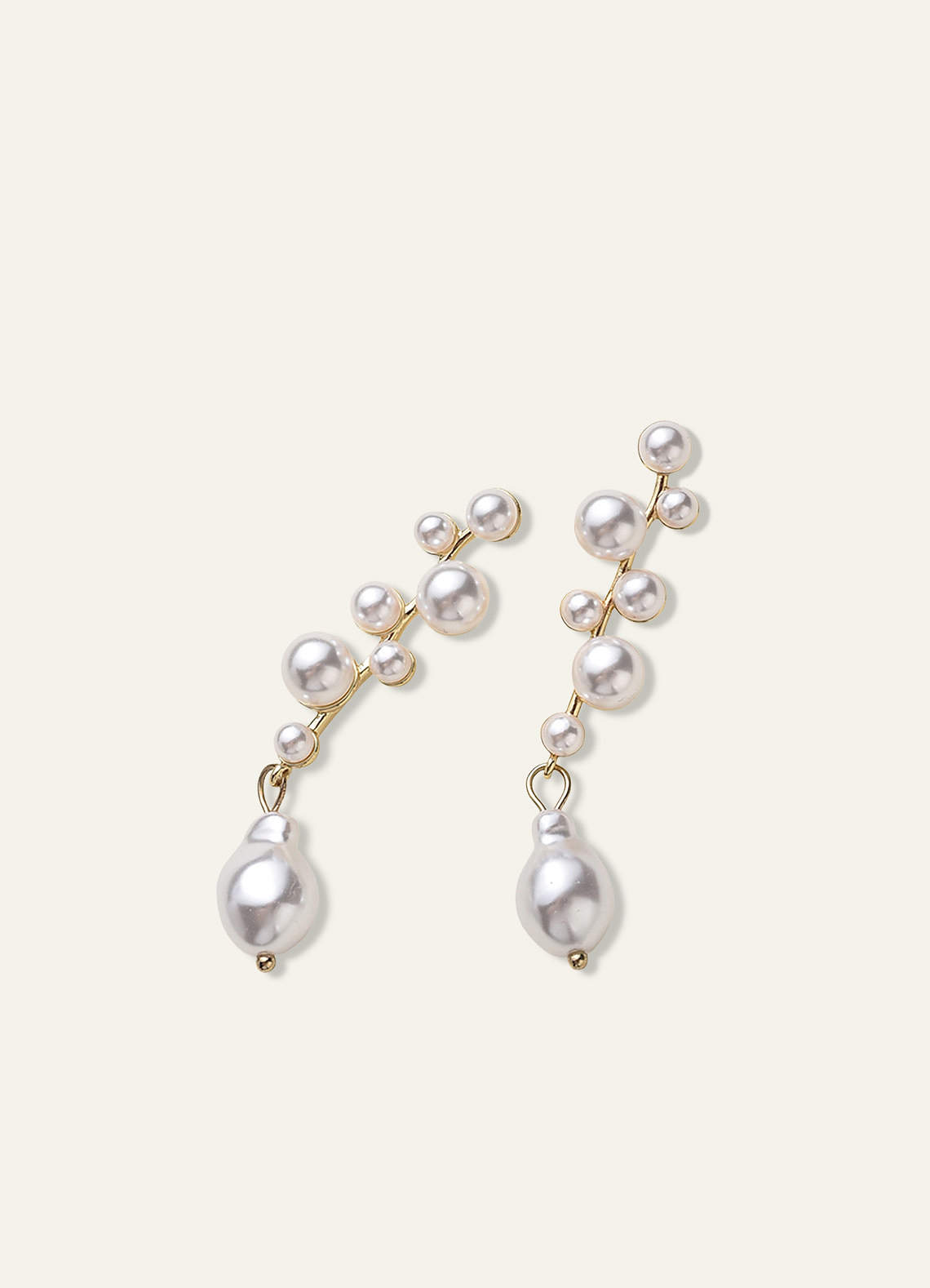 front Pearl Chandelier Earrings