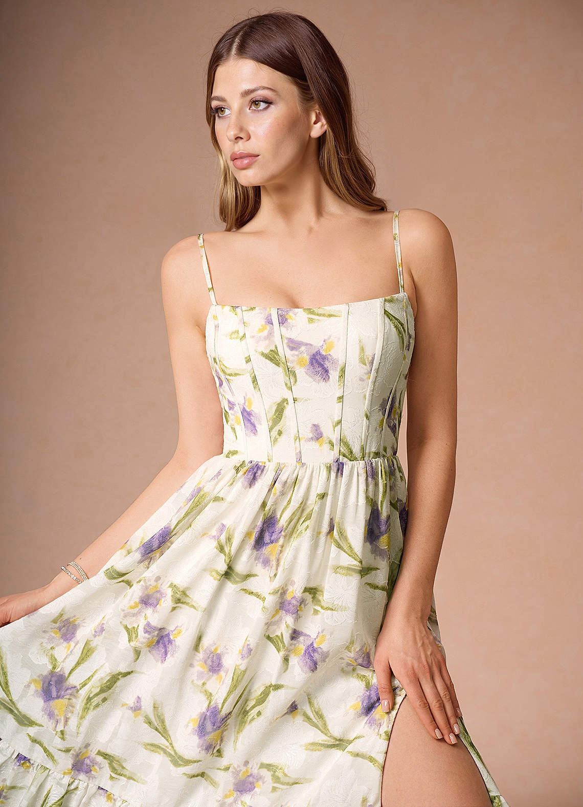 white christmas dresses Ever-Pretty Inclusive Plus Size Double V Neck Ruched Waist Midi Bridesmaid Dress main image 1