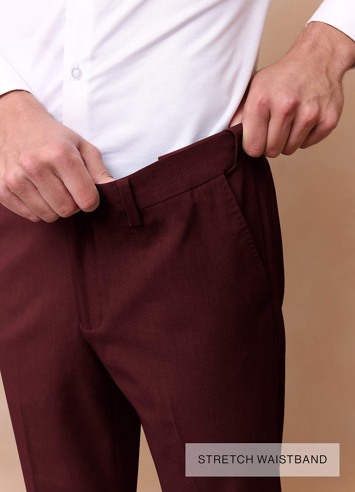 front Savile Burgundy Wool Blend Suit