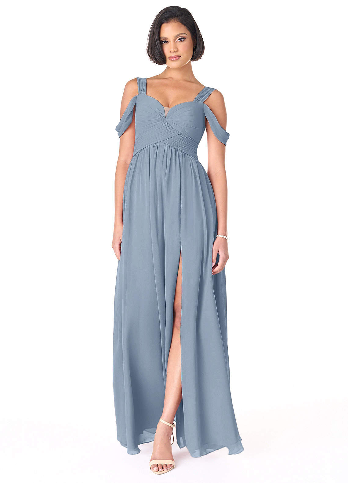 Azazie Lianne Dusty Blue Bridesmaid Dresses | Azazie