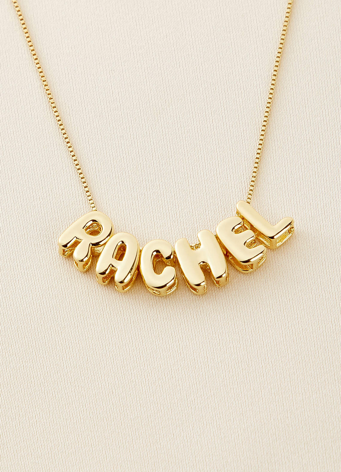 front Personalized Bubble Name Letter Necklace