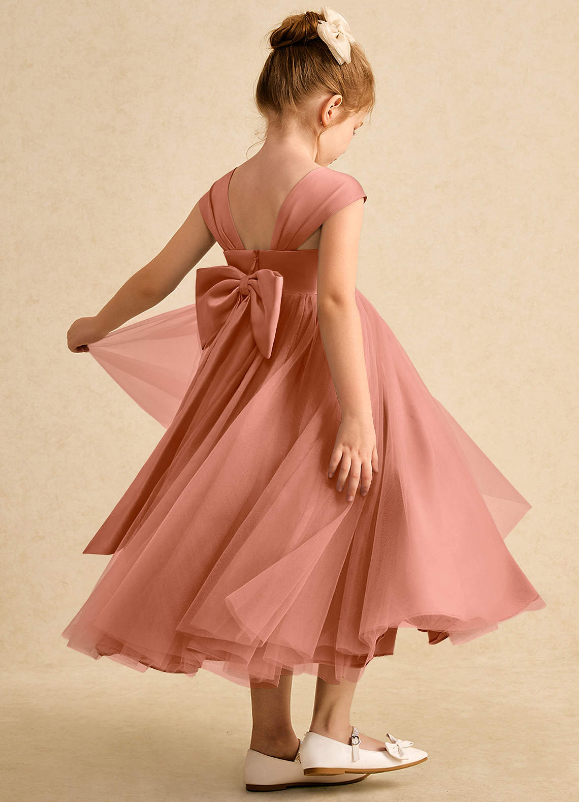Azazie Chickadee Flower Girl Dresses MAI TAI Ball-Gown Sweetheart Neckline Matte Satin Dress image1