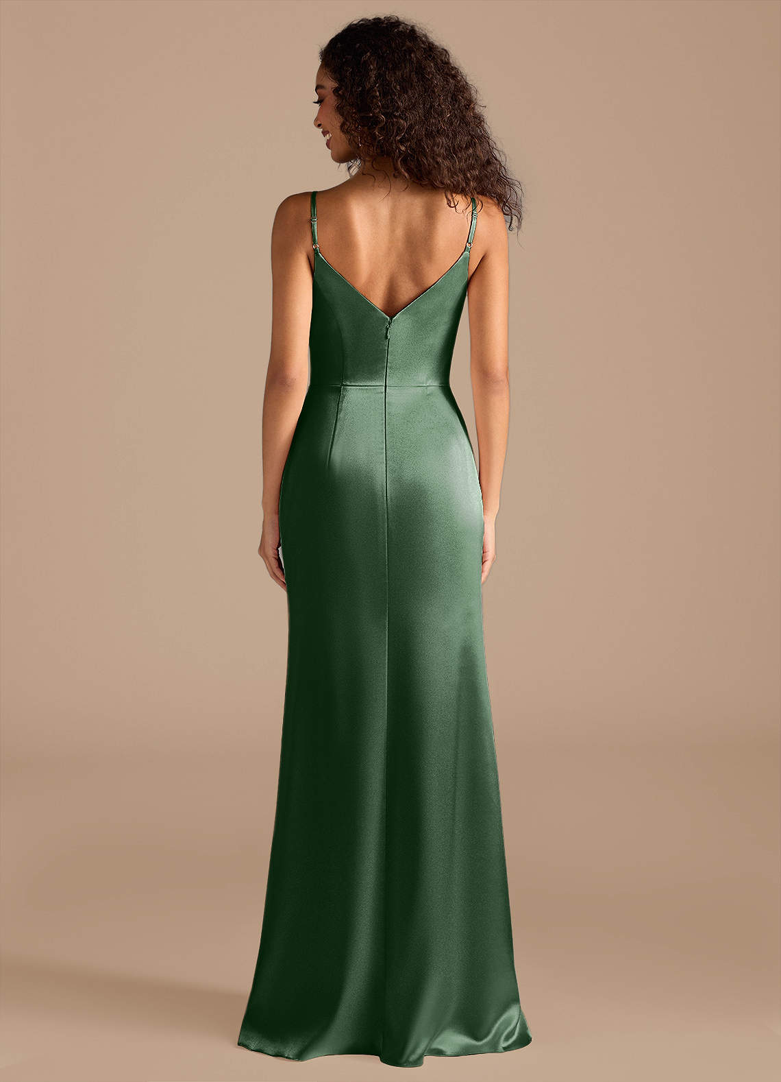 For Wedding Ball Gown Moss Green Long Dress Sea Glass Bridesmaid Dress  Matte Satin Size Small