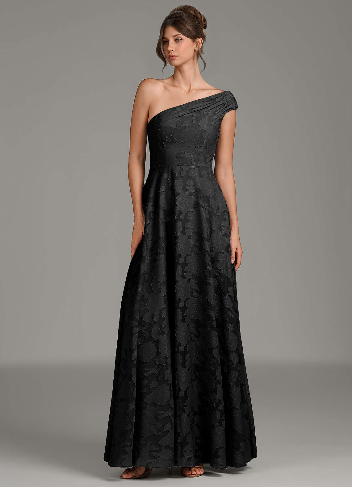 azazie black floral dress Azazie Melanie
