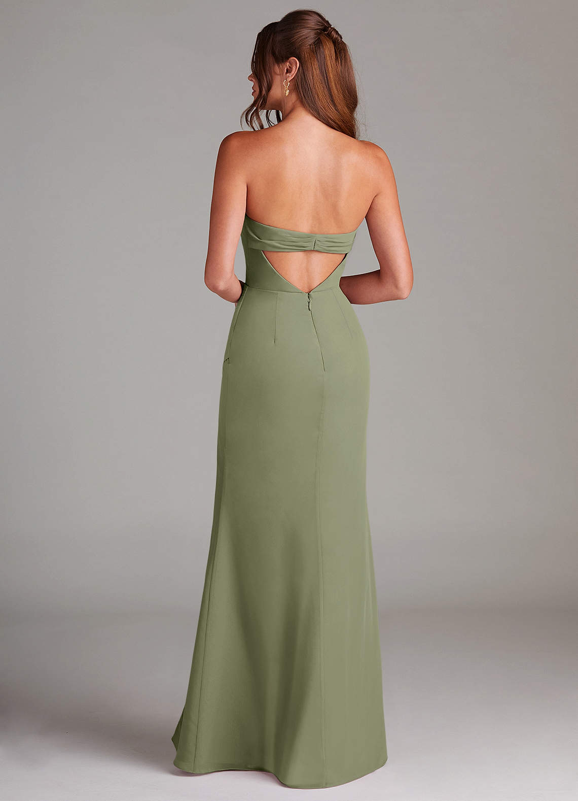 Azazie Leonis Bridesmaid Dresses Pistachio Sheath Strapless Chiffon Convertible Dress image4