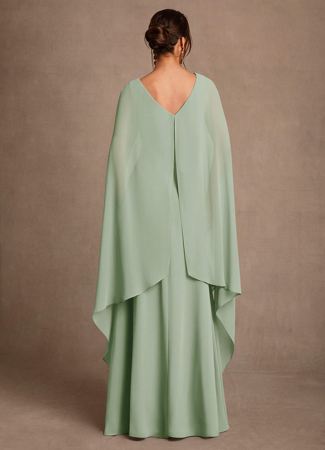 Azazie Liddie Mother of the Bride Dresses Dusty Sage A-Line Pleated Chiffon Dress image3