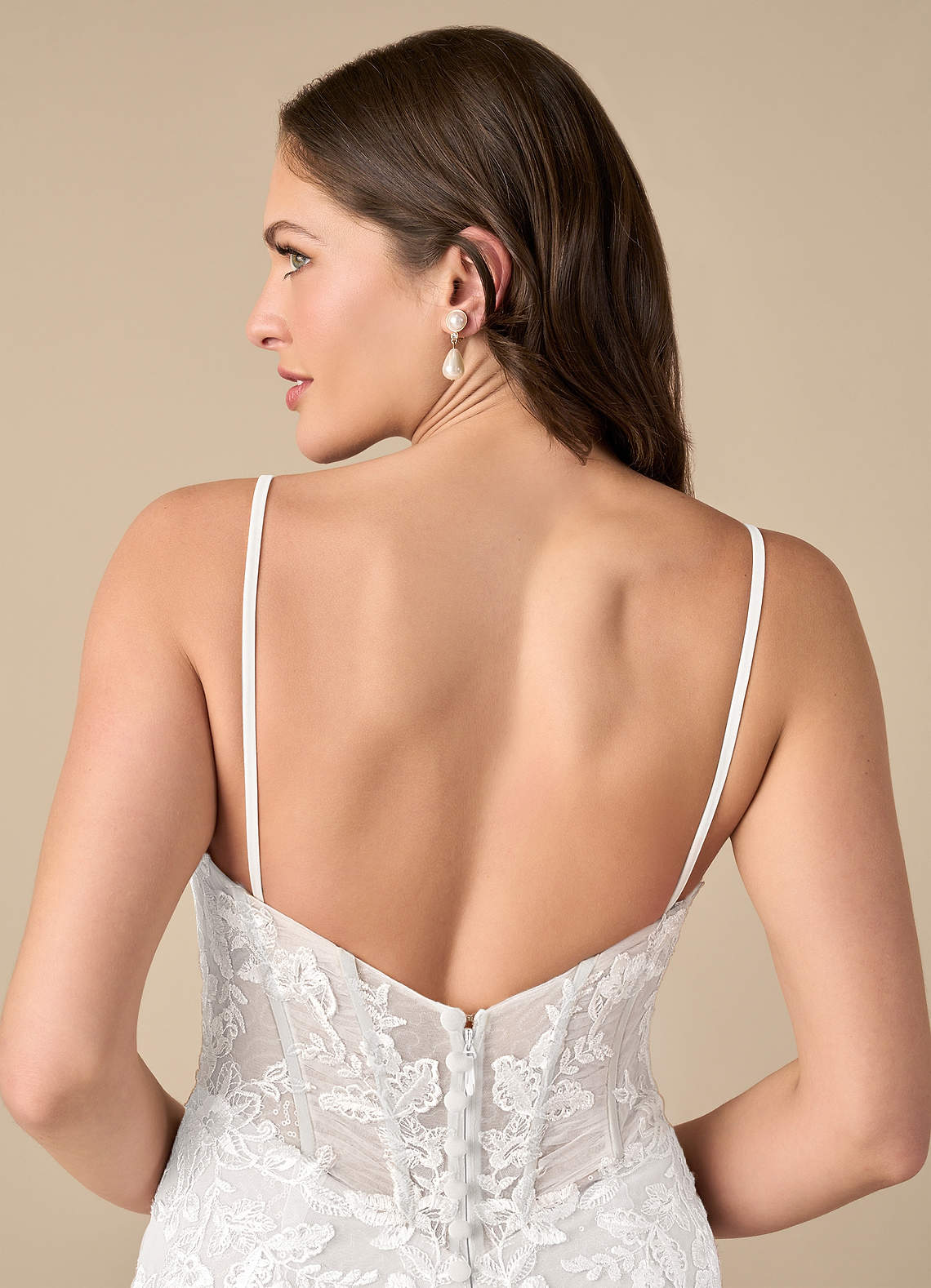 Azazie Leilani Wedding Dresses Diamond White Mermaid Sequins Tulle Dress image8