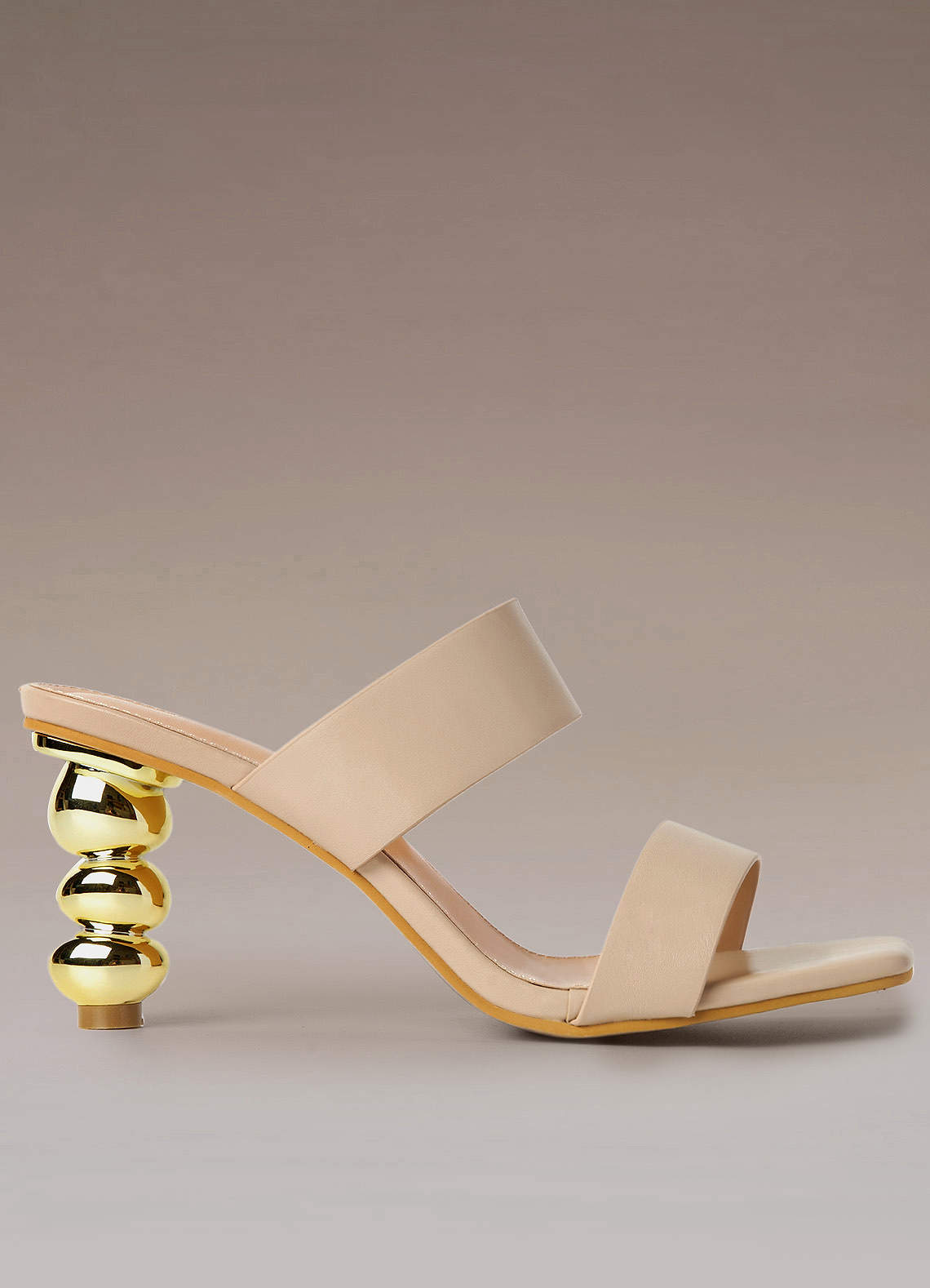 Nude Nude Brief Backless Heel Sandals