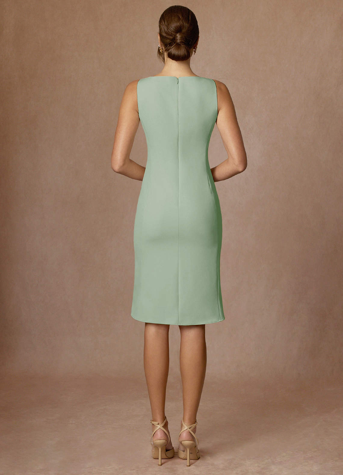 front Kennedy Dusty Sage Structured Stretch Dress