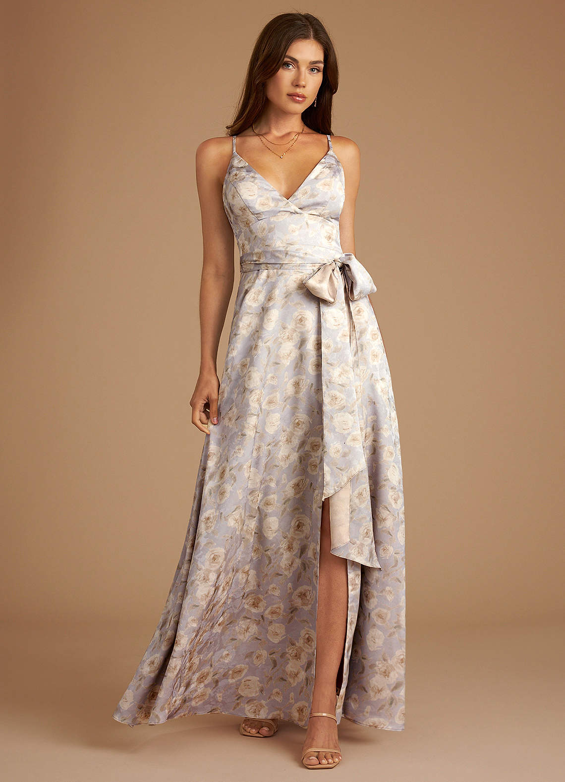Azazie Sophia Probar vestidos en casa Vestido de Lila Floral De Ensueño de Floral De Ensueño de Corte en A con Plisado image1