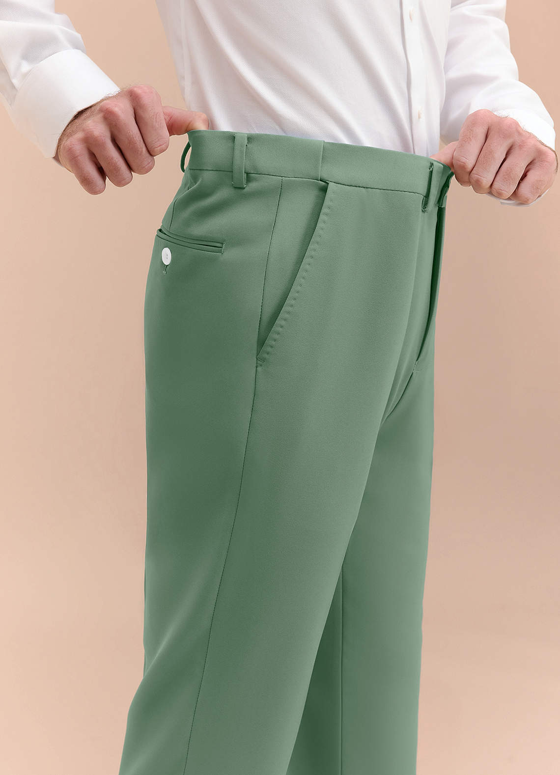 front James Matcha Structured Stretch Dress Pants