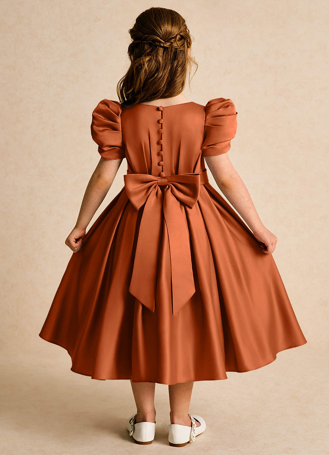 strapless open back dress MISS DIOR by CHRISTIAN DIOR 1960s Vintage Silk Dress Orange – VINTAGE VON  WERTH main image 0