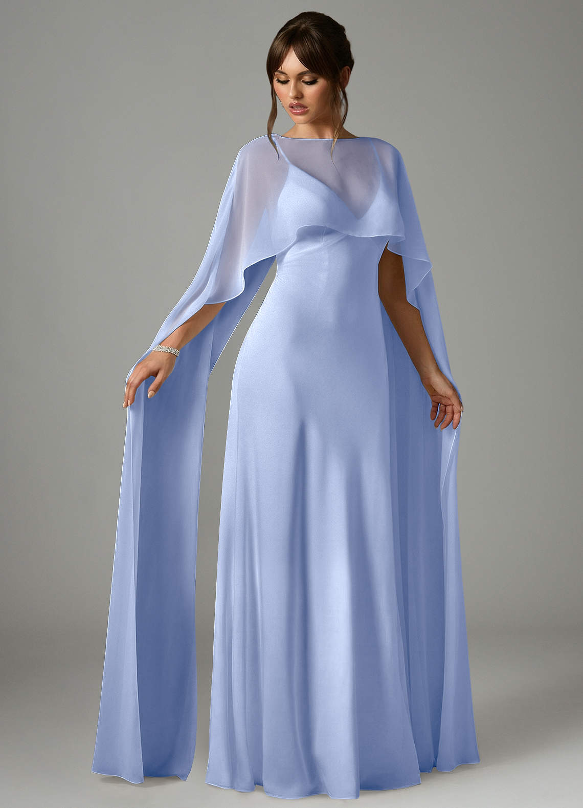 Azazie Stefania Jurken voor bruidsmeisjes Jurk van Stretch Satijn met A-Lijn Ijs image2