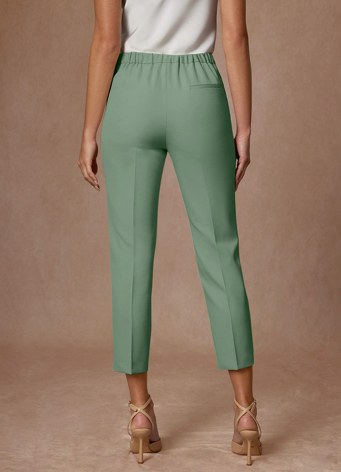front Kennedy Matcha Structured Stretch Pants Suit