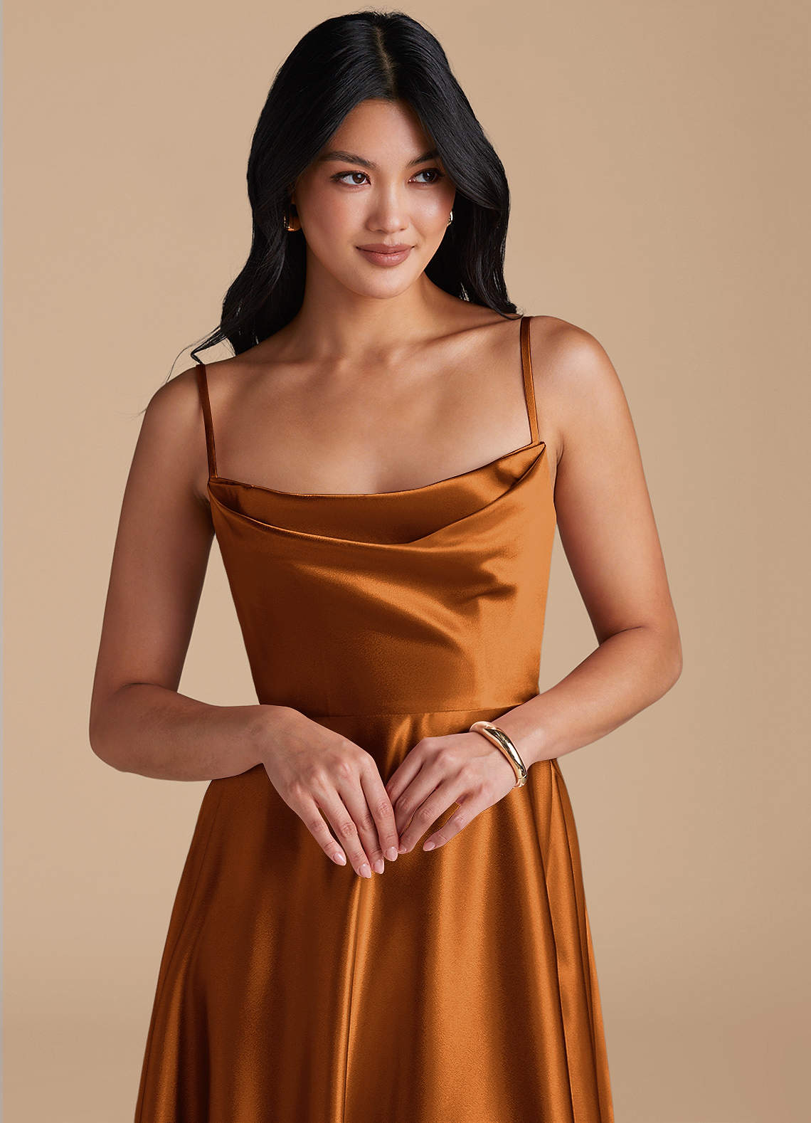 slim fit dress slacks Sheath/Column Copper Velvet Long Bridesmaid Dresses, BN1091 main image 0