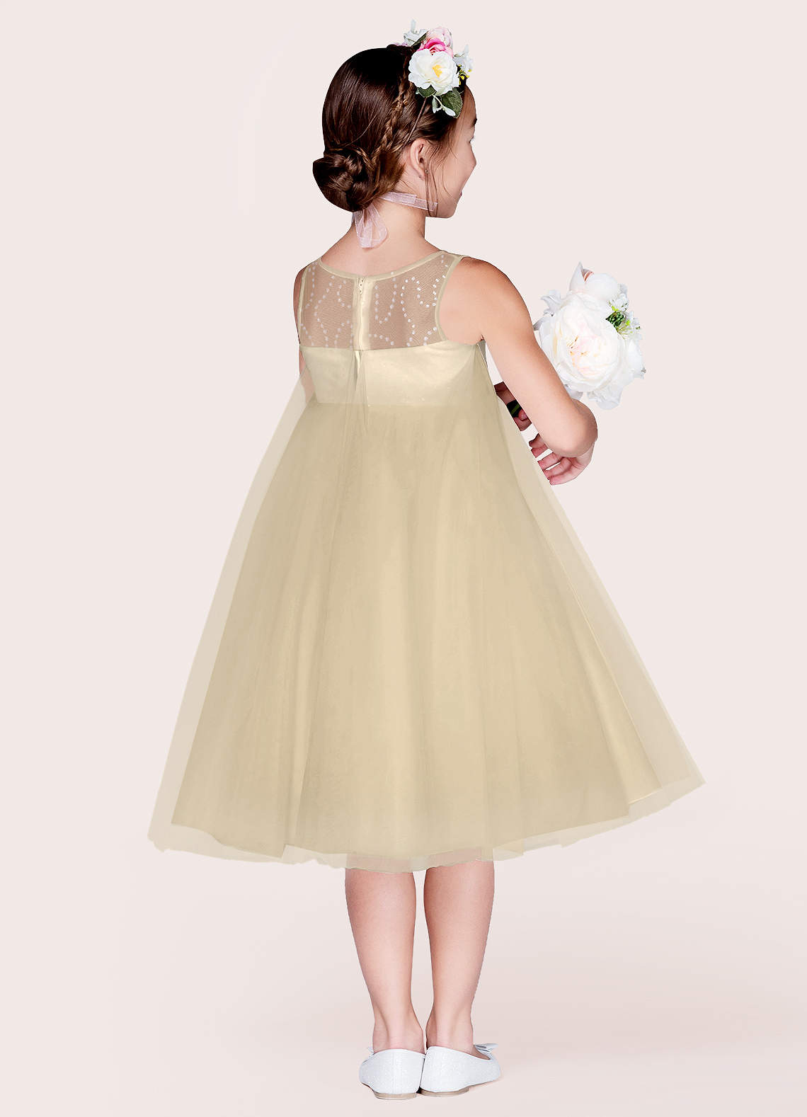 Beige flower girl dresses best sale