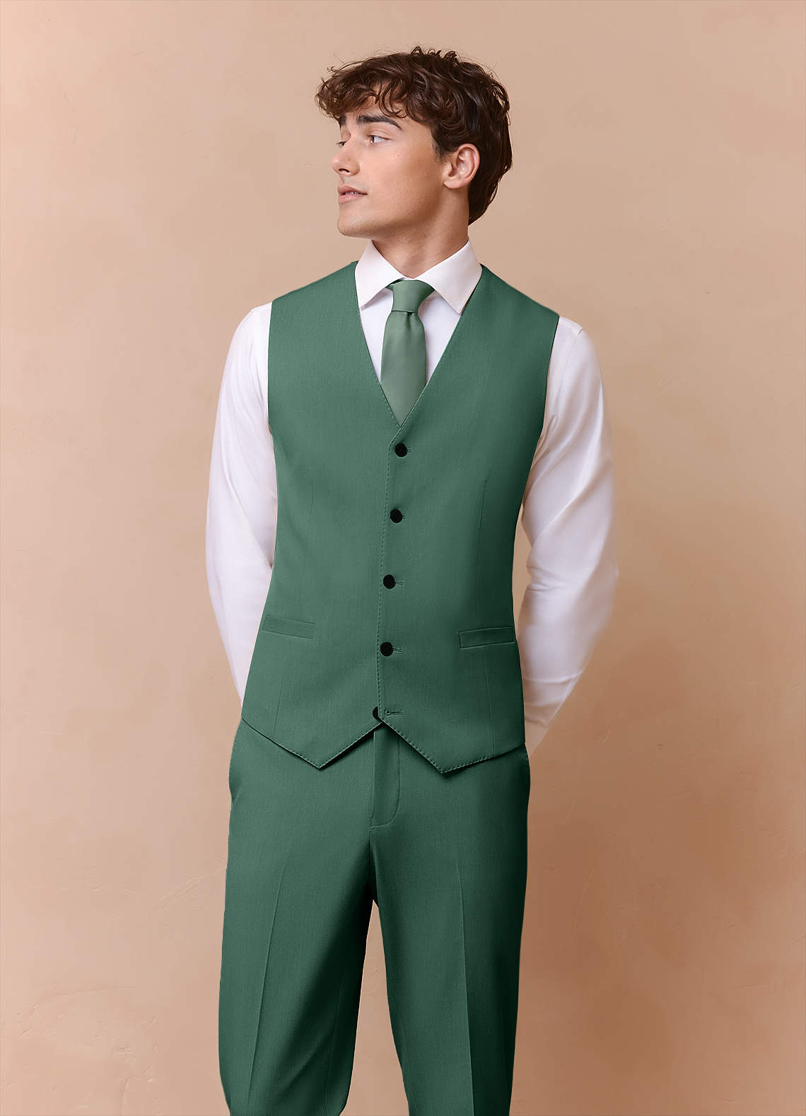 front James Eucalyptus Structured Stretch Suit Vest