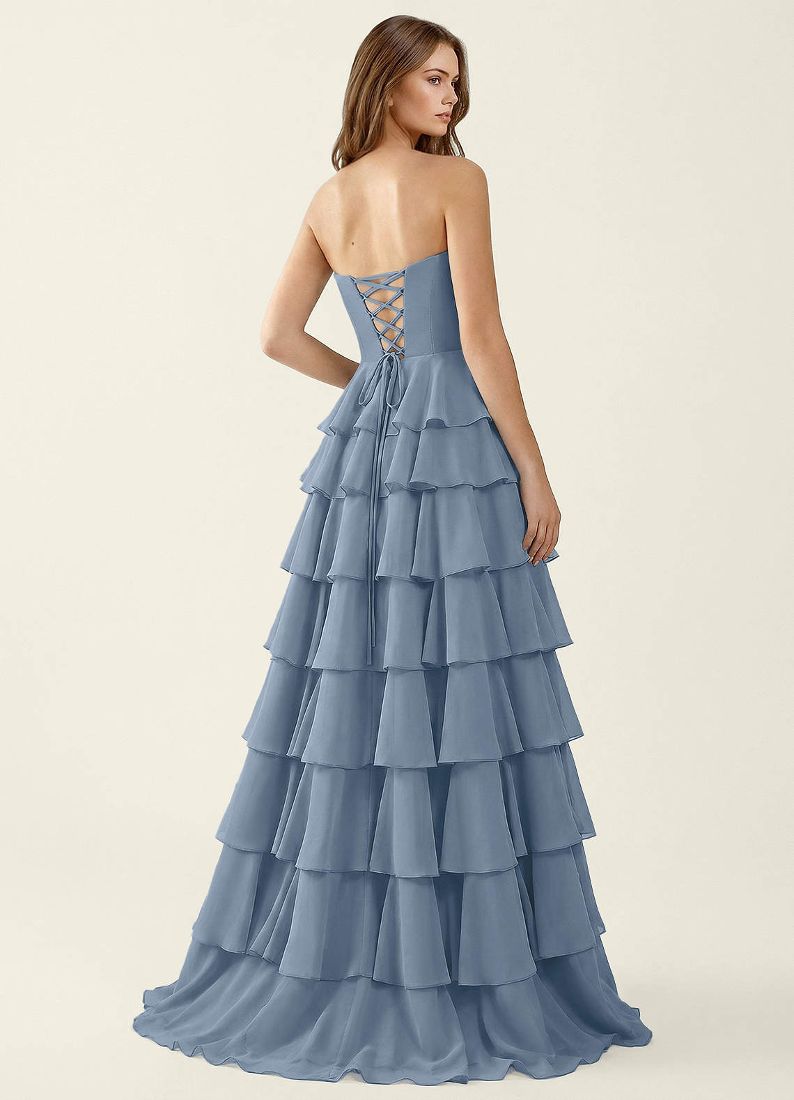 sachin and babi light blue dress Serafina Powder Blue Chiffon Ruffled A-line Prom Dress
