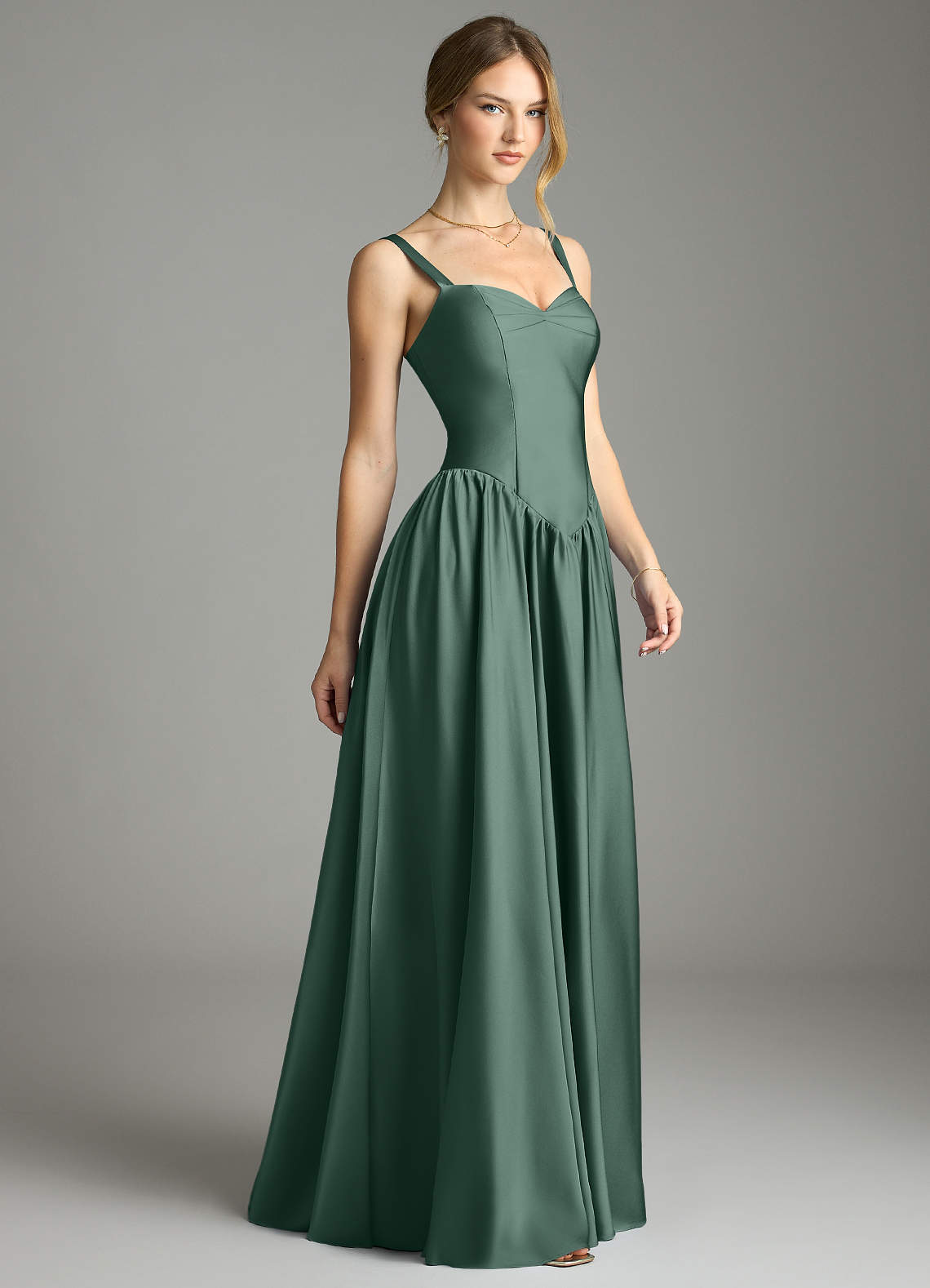 Azazie Evadina Eucalyptus Stretch Satin Bridesmaid Dresses | Azazie Azazie Evadina Eucalyptus Stretch Satin Bridesmaid Dresses | Azazie