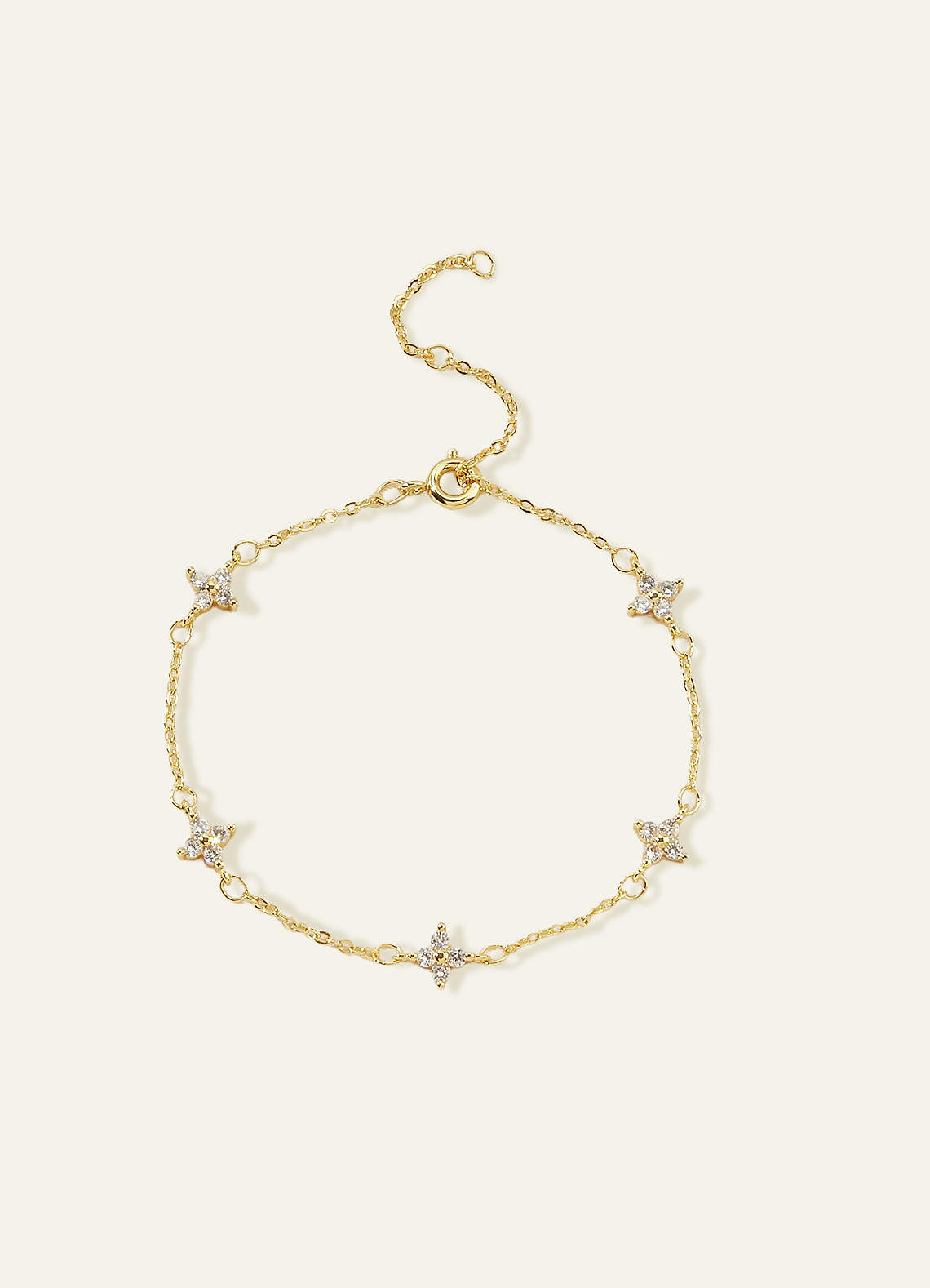 front Bracelet mini trèfle à strass