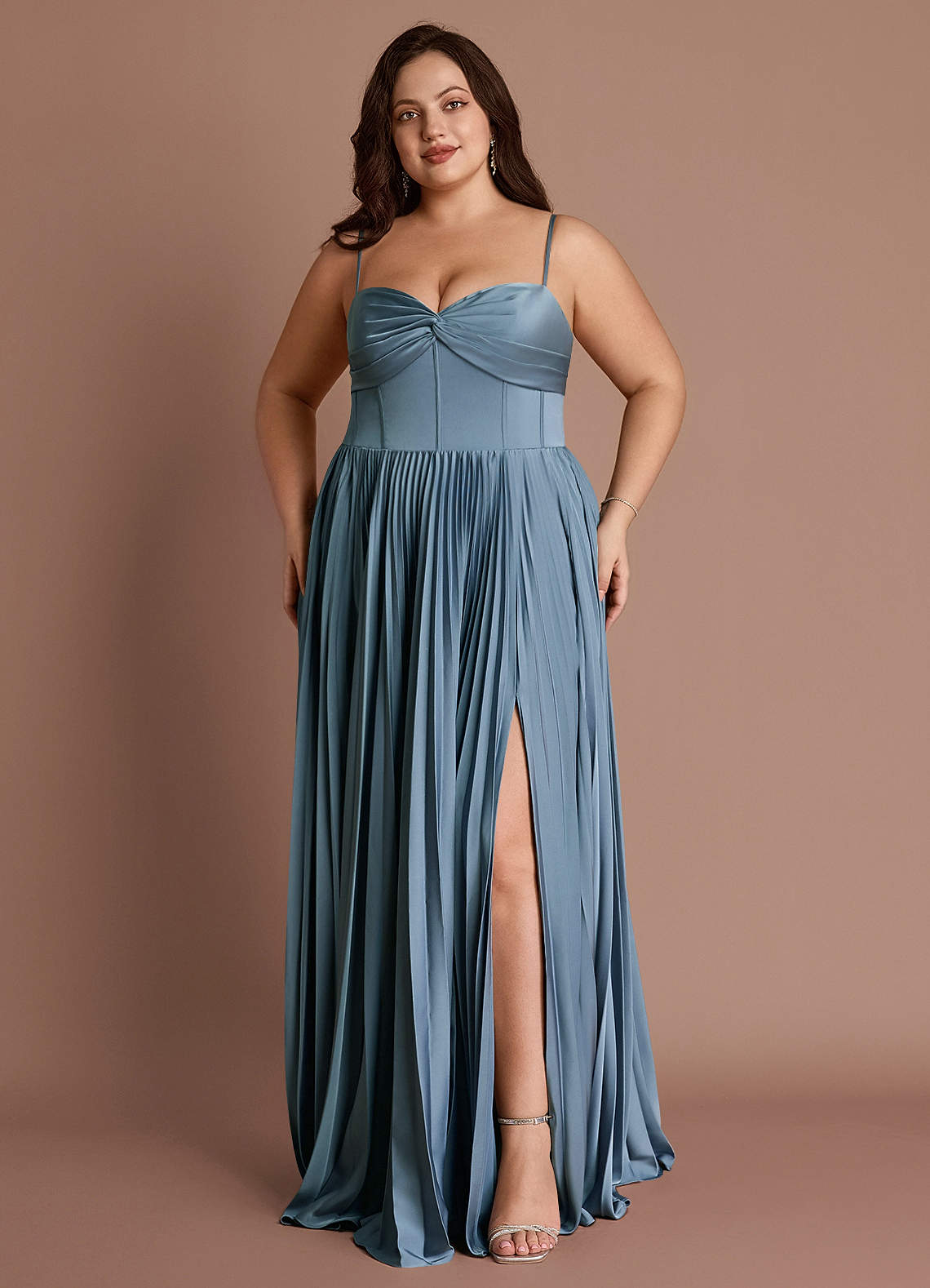 Tyla Powder Blue Pleated Maxi Dress image1