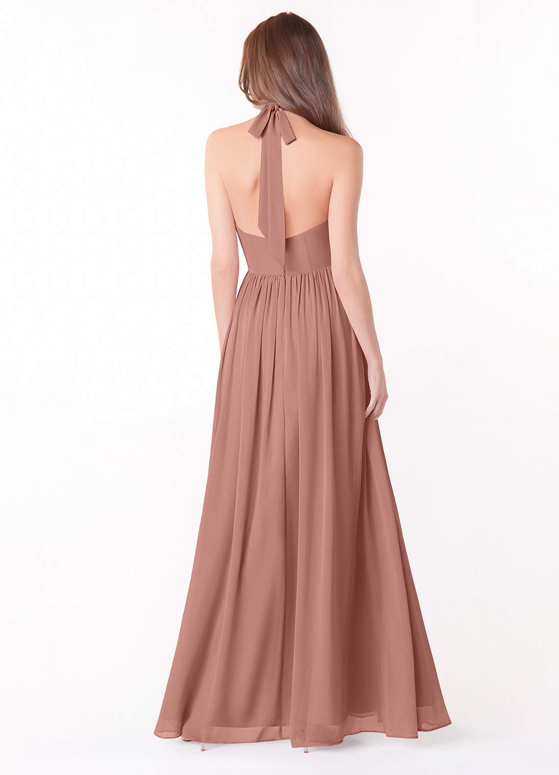 Azazie Gianni Bridesmaid Dresses A-Line Pleated Chiffon Floor-Length Dress image1