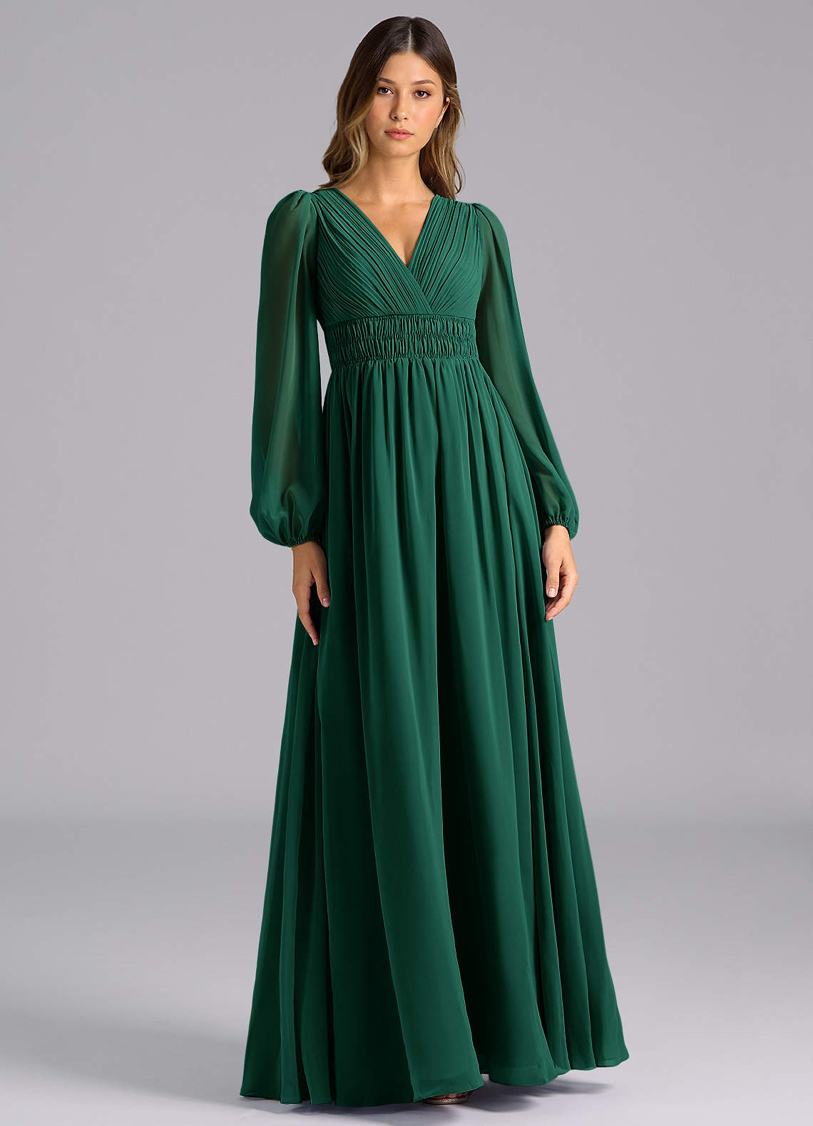 sleeves emerald green bridesmaid dresses Azazie Palerma Available in US sizes color:ls-royal-texture-disjb55r-519 MUSERA Printed Chiffon Cut Flavor:Chocolate Cake w/ Chocolate Fudge