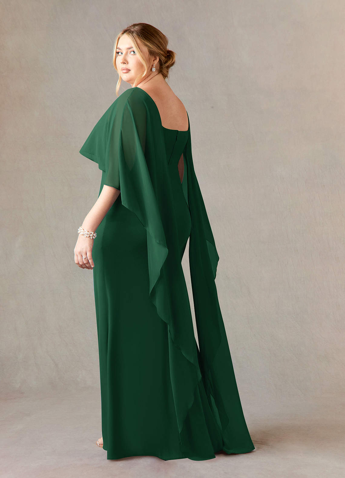 Azazie Dion Mother of the Bride Dresses Dark Green Sheath Scoop Stretch Crepe Dress image11