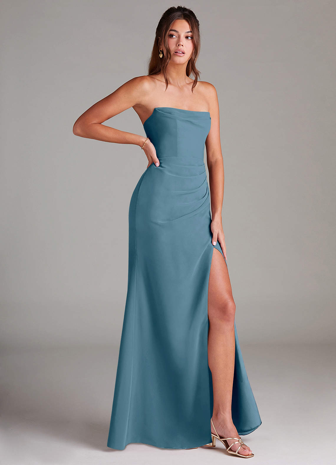 Azazie Leonis Bridesmaid Dresses Bermuda Sheath Strapless Chiffon Convertible Dress image7