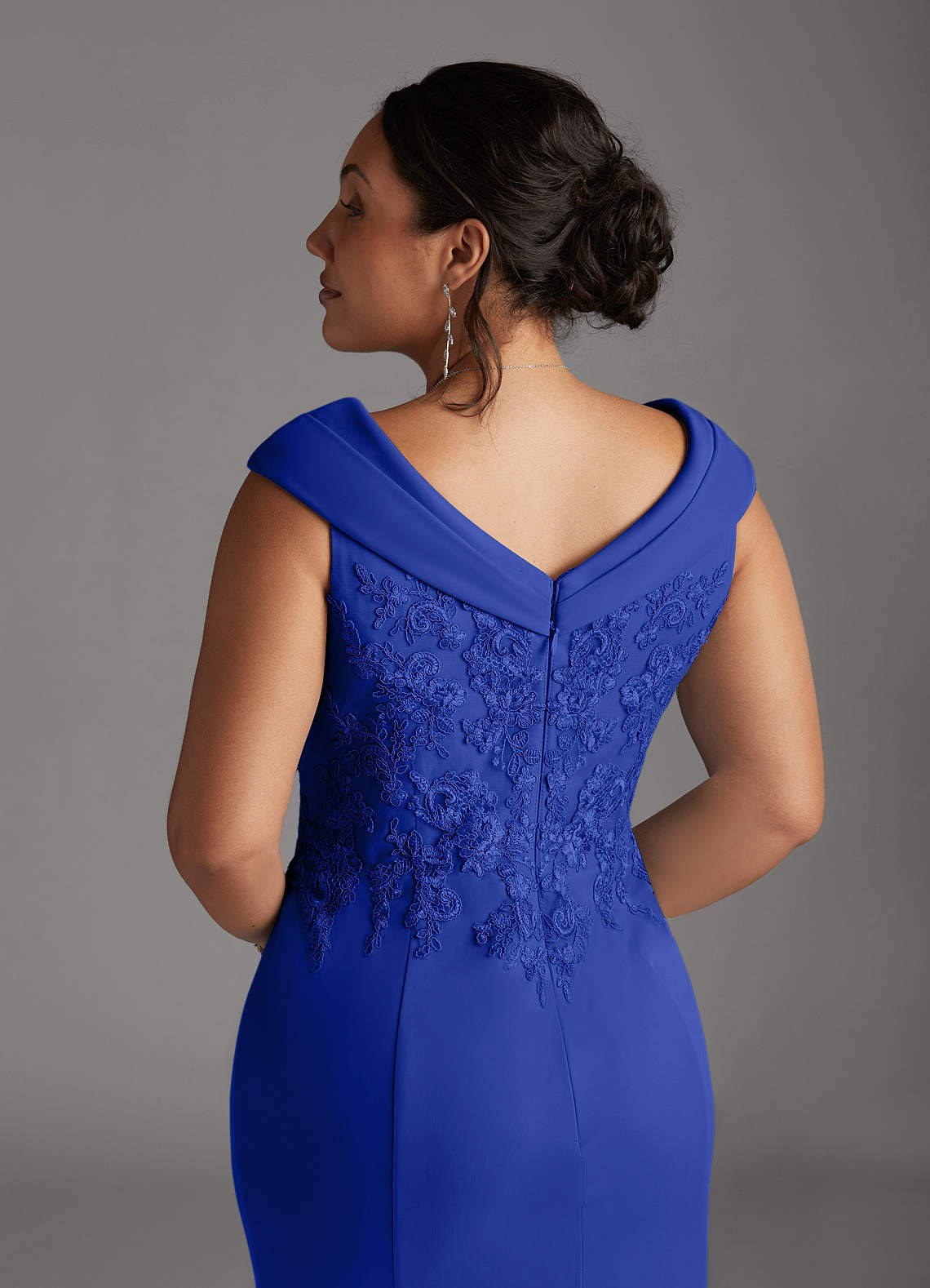 Azazie Calathea Mother of the Bride Dresses Royal Blue A-Line Lace Dress image6