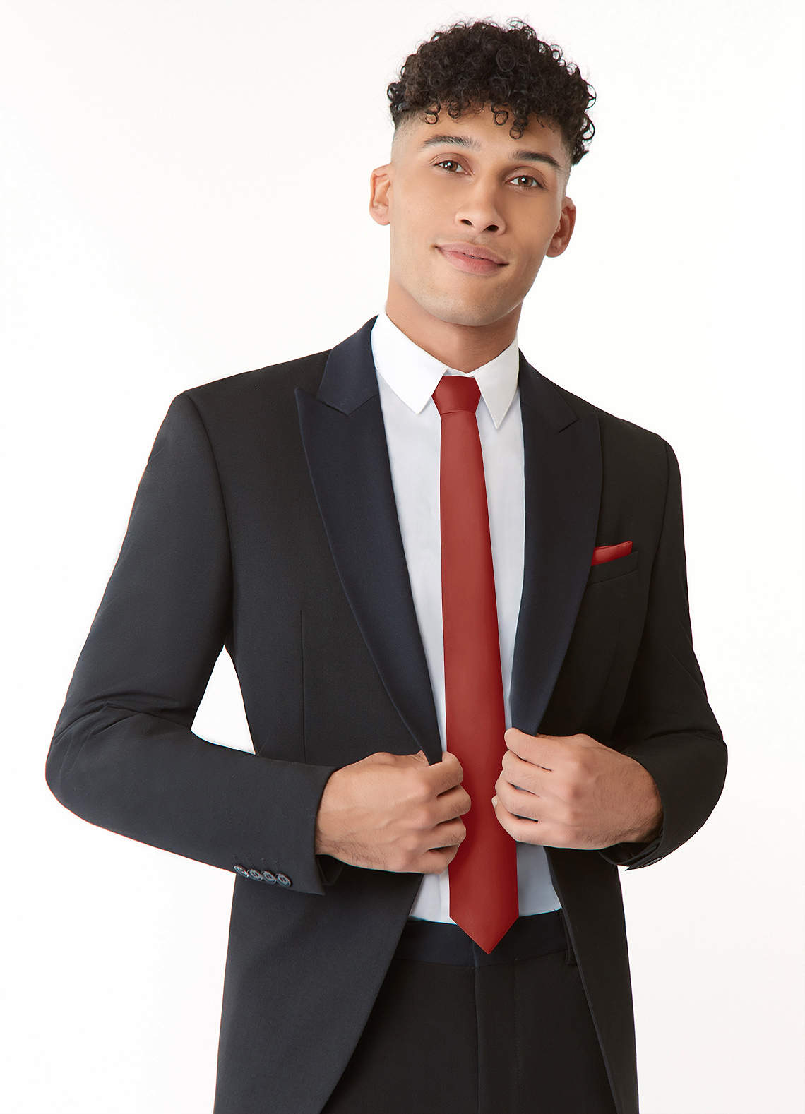 front Matte Satin Skinny Tie