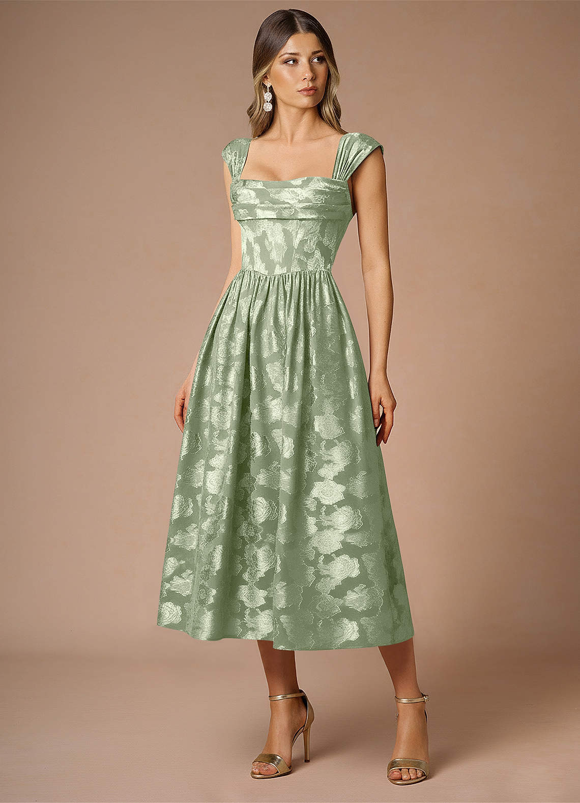 Dana Light Green Midi Dress | Azazie
