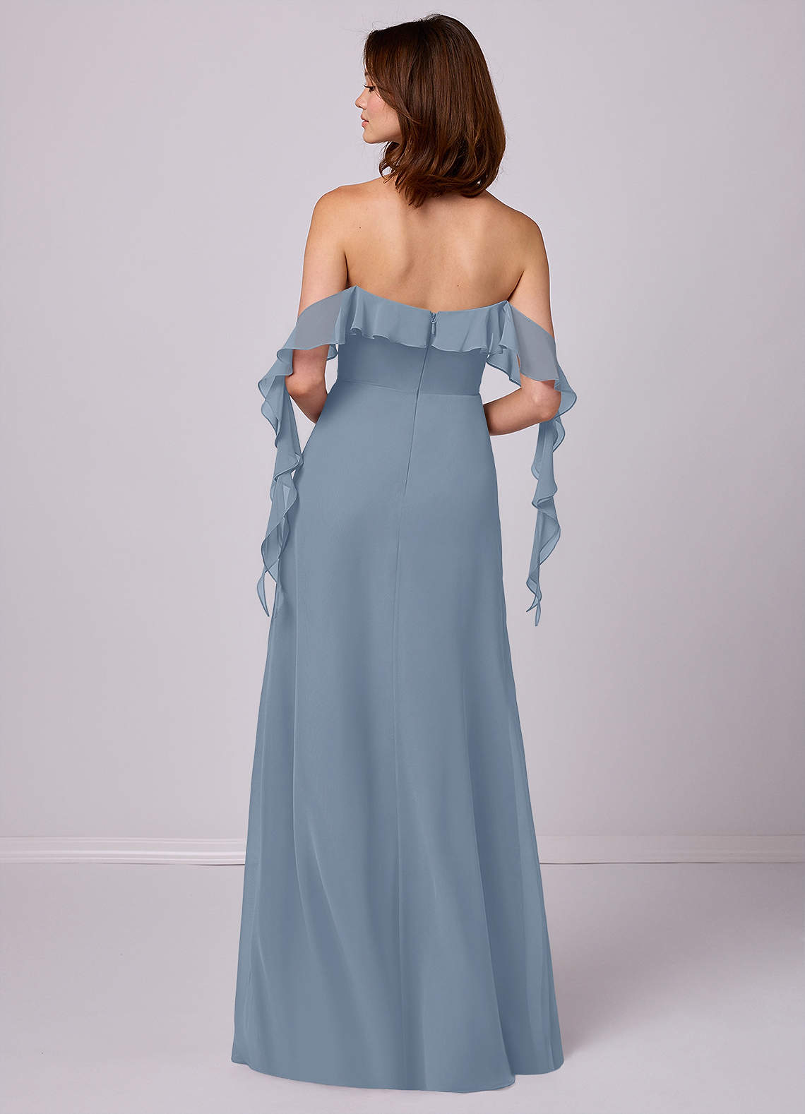 Barbie ♥ Azazie Bridesmaid Dresses A-Line Off the Shoulder Chiffon Floor-Length Dress image10
