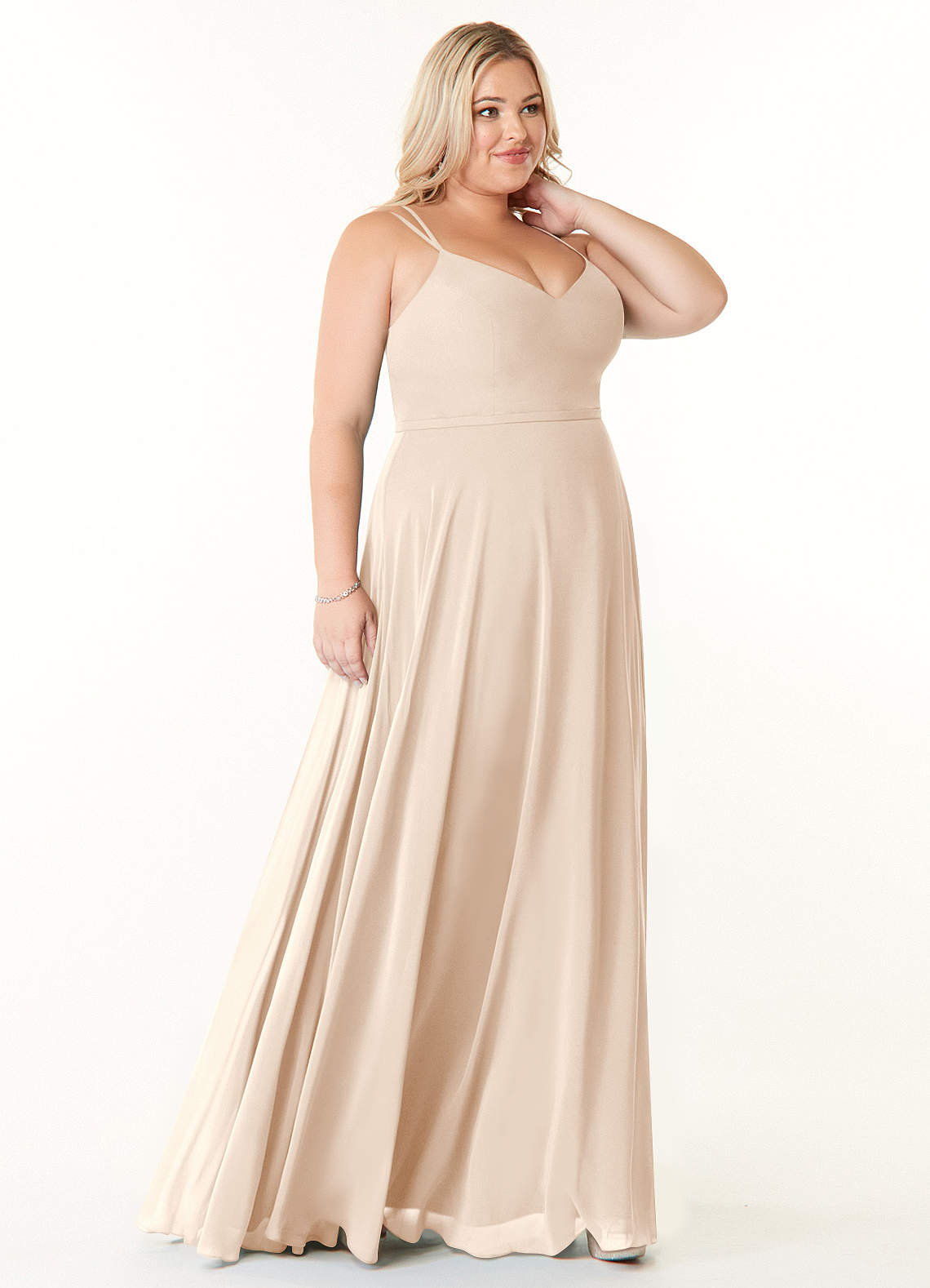 White Alabaster Azazie Janine Bridesmaid Dresses | Azazie