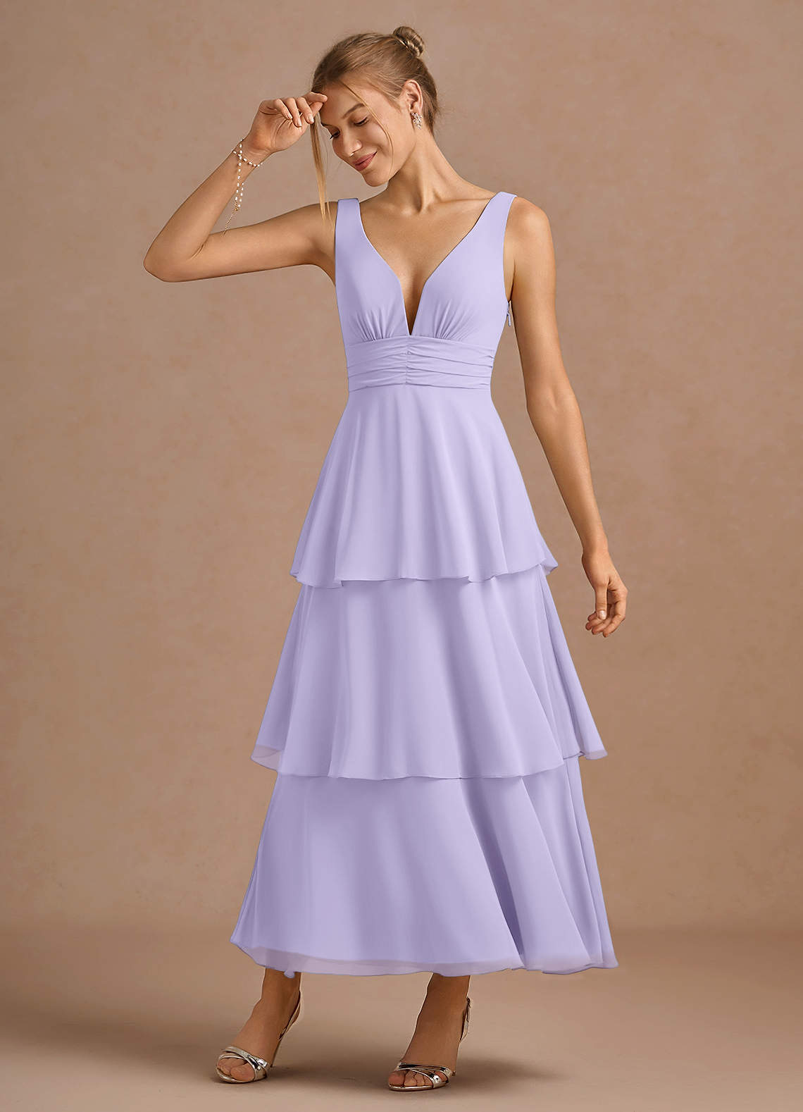 knee length dresses for ladies Suki Front Split Midi Dress Lilac– Selfie Leslie main image 1