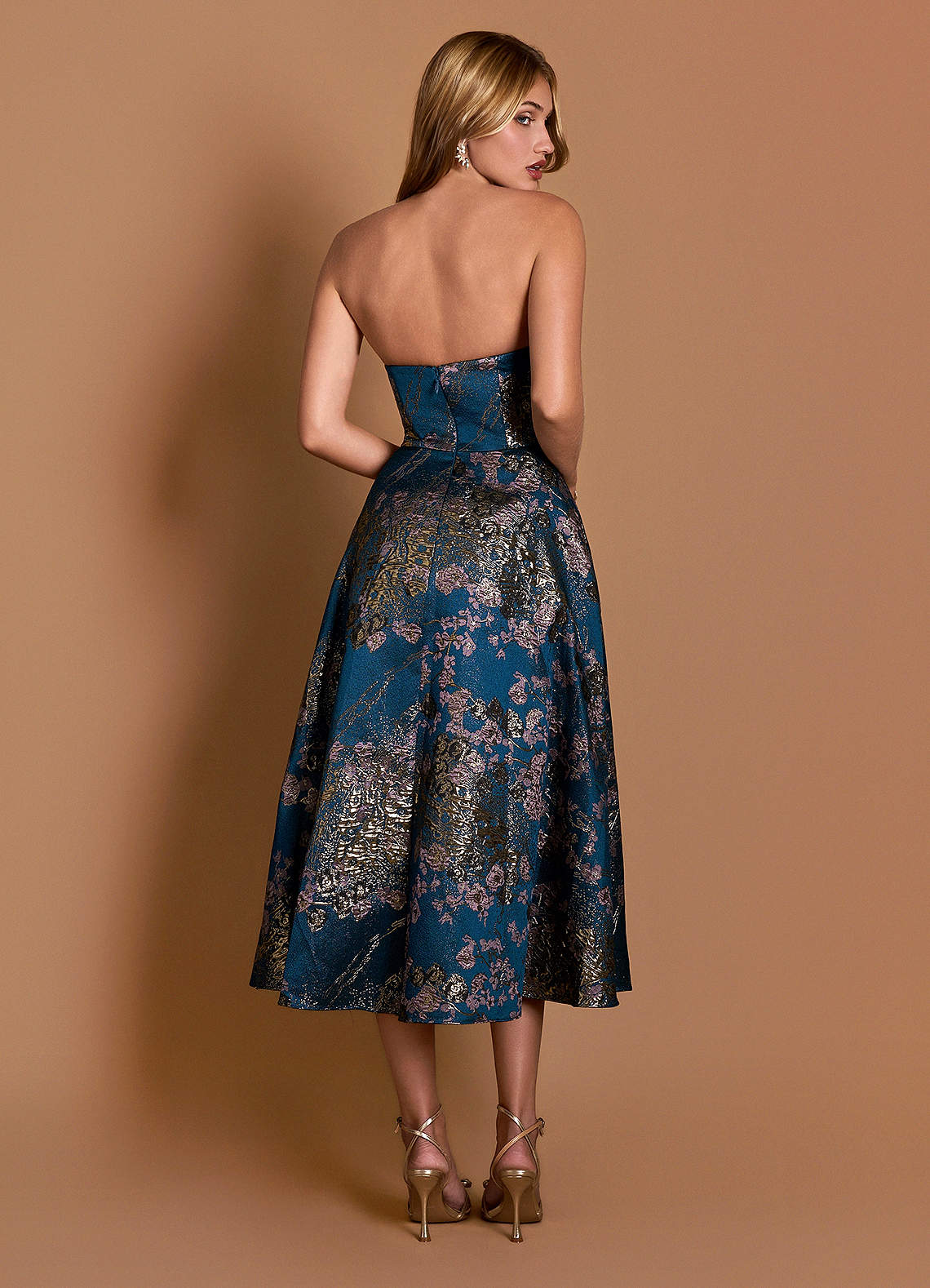 Marlie Teal Floral Midi Dress image1