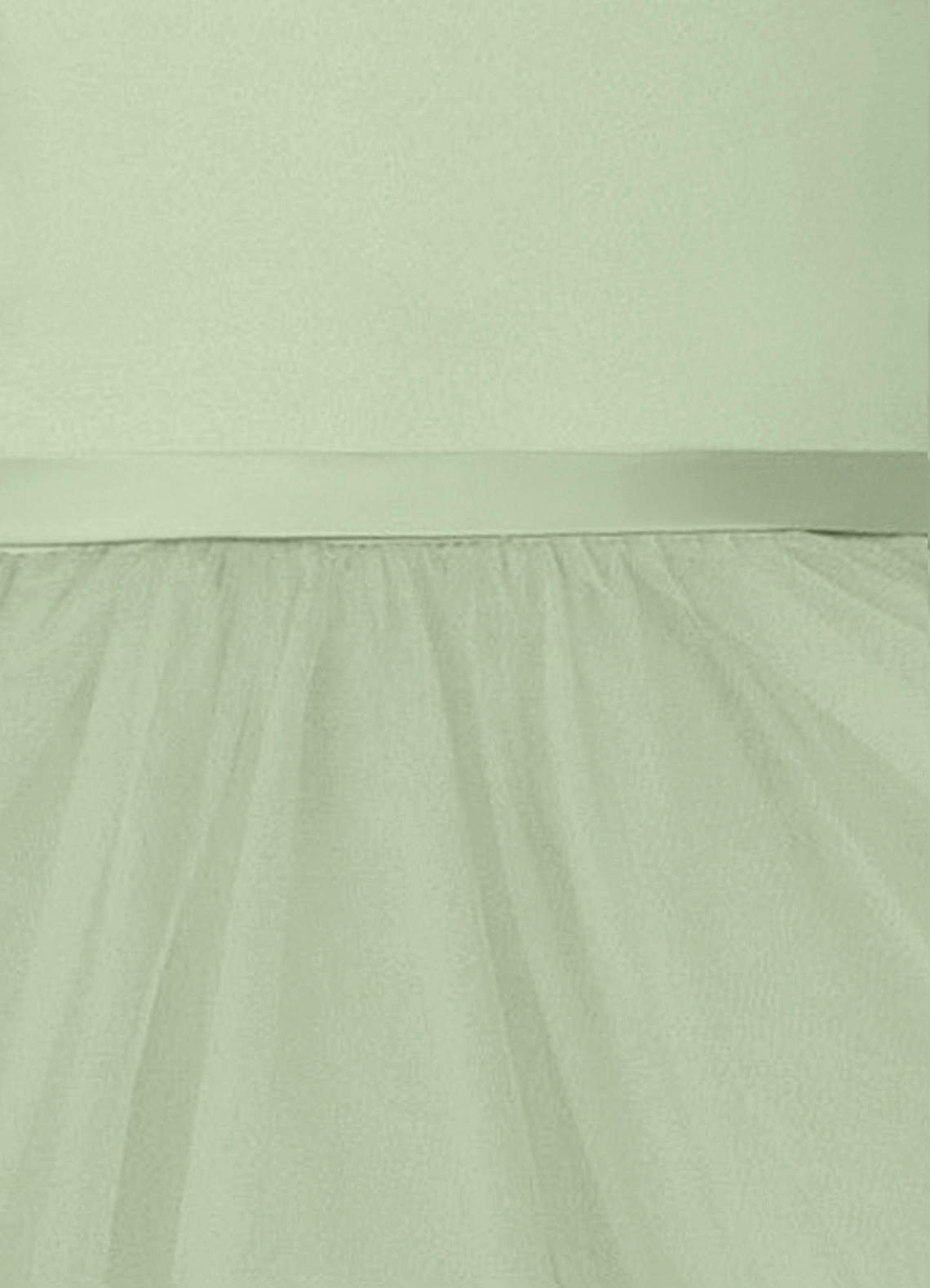 A-Line Jewel Neckline Tulle Dress Dusty Sage Plus Size