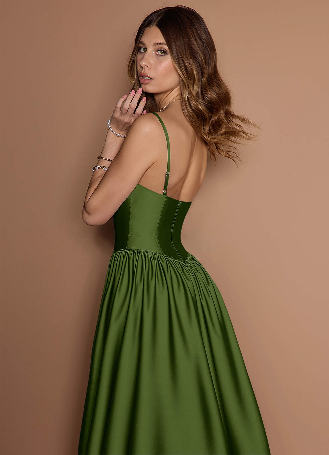 olive pleated midi dress Perfect Pleated Wrap Dress Olive / XS
