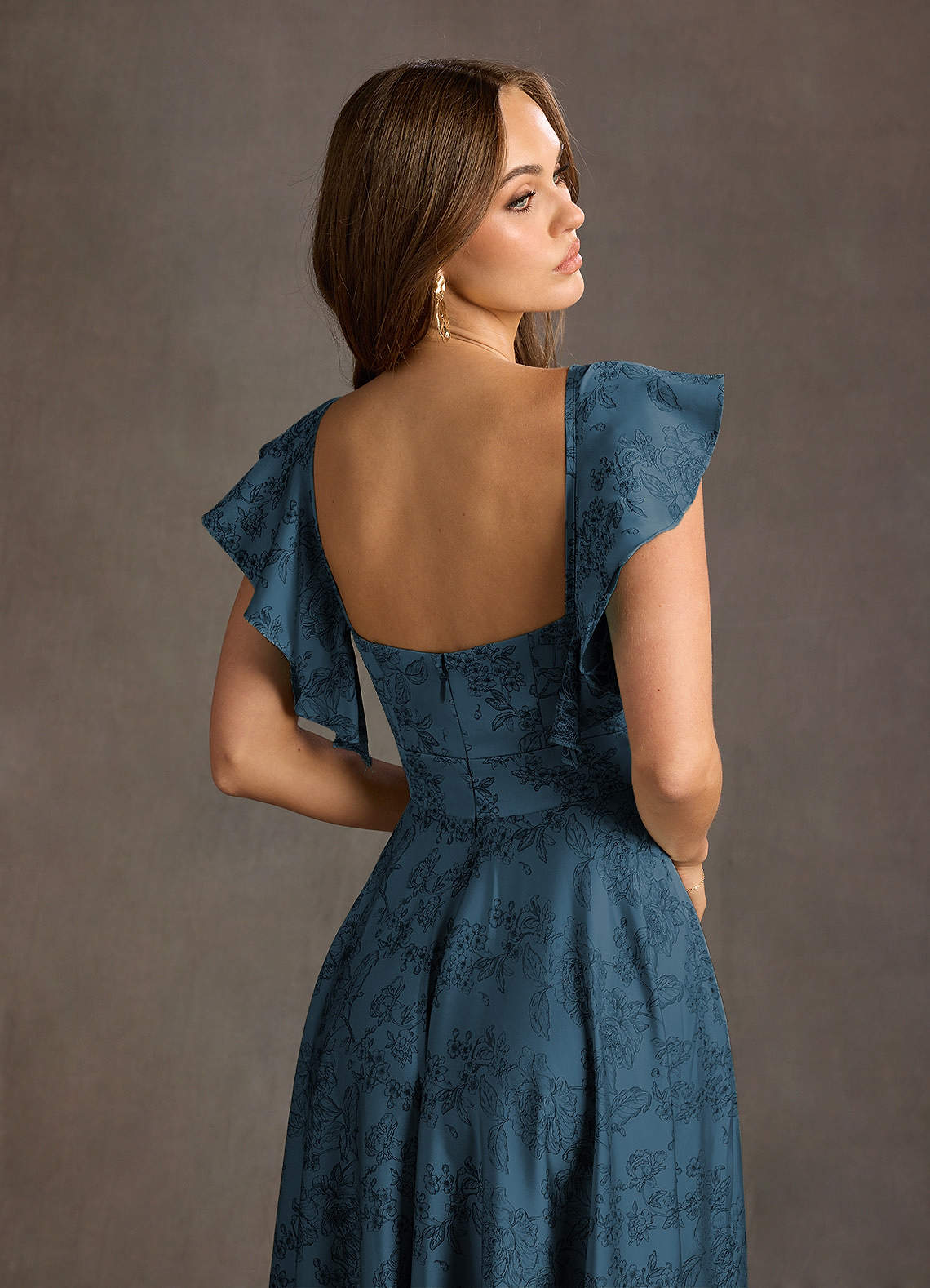 leilani blue maxi dress Long Sleeve off the Shoulder Bardot Maxi Dress Navy main image 1