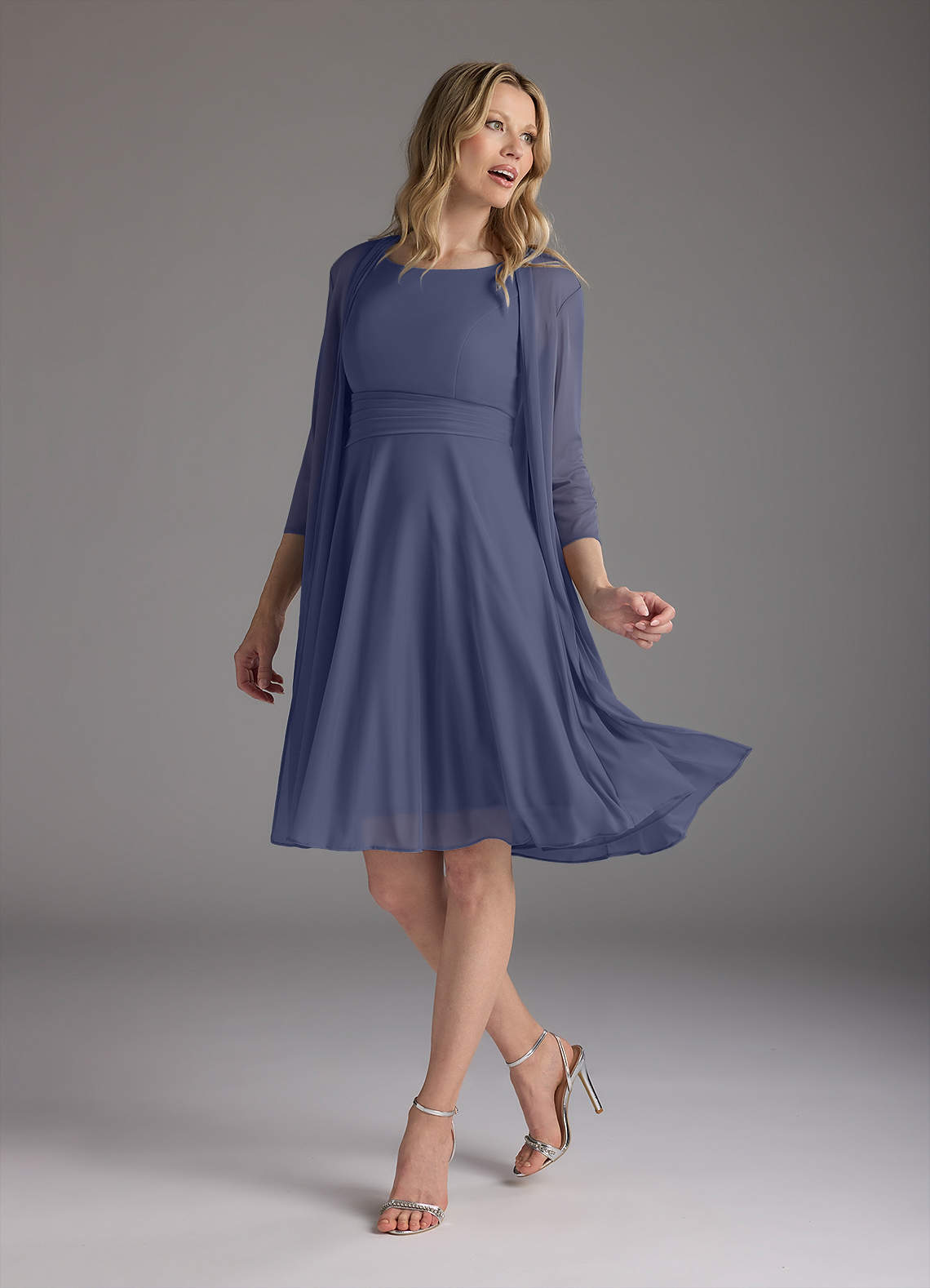 Azazie Sunny Klänningar till brudens mor Klänning A-Line i Maska Plisserad Stormig image1