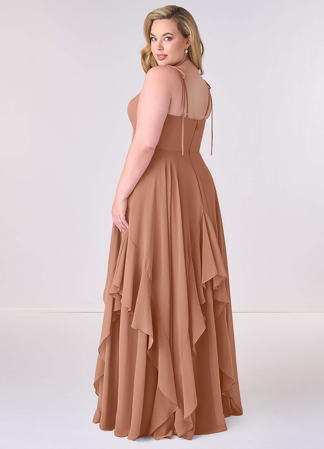 Barbie ♥ Azazie Bridesmaid Dresses V-neck Chiffon Tiered A-line Dress image7