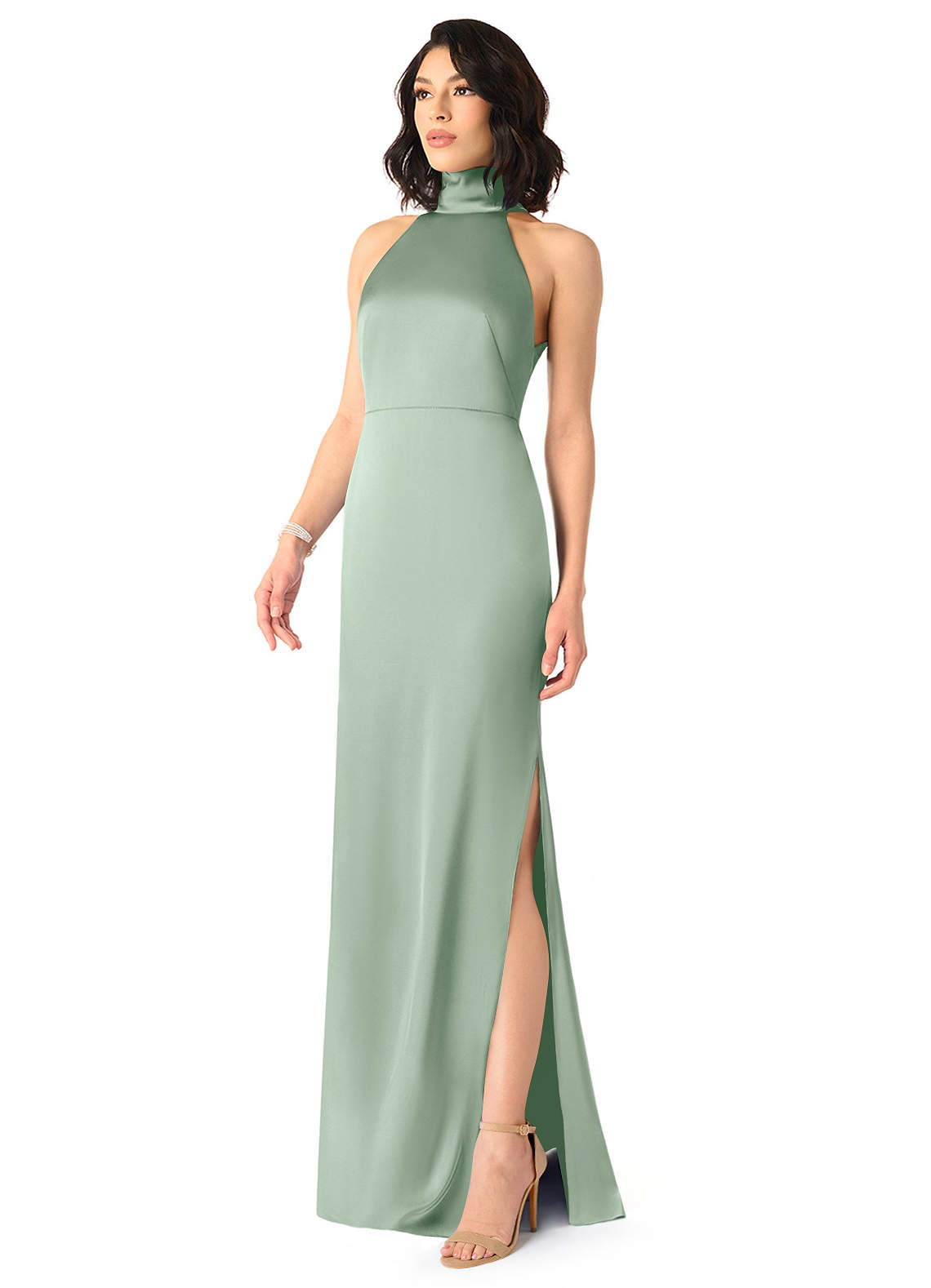 azazie clove stretch satin dress AZAZIE CLOVE STRETCH SATIN DRESS