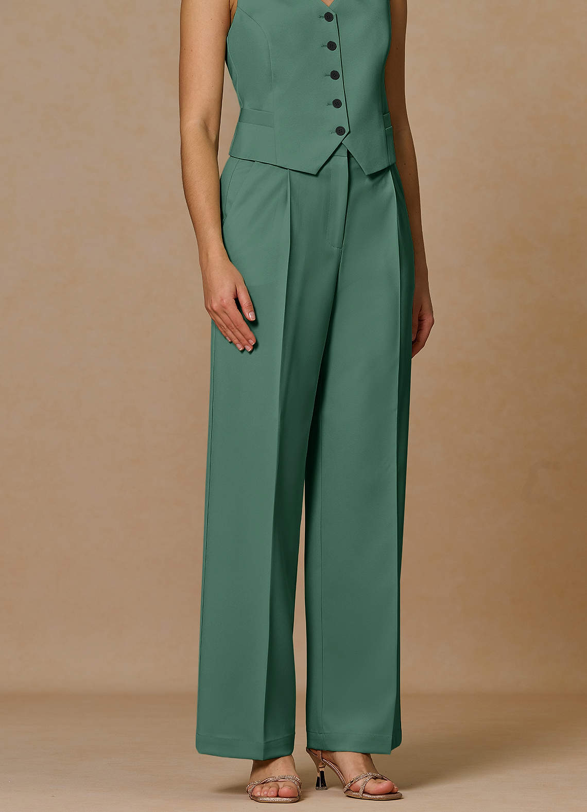 front Rowan Eukalyptus Raffinerede vævede performancebukser